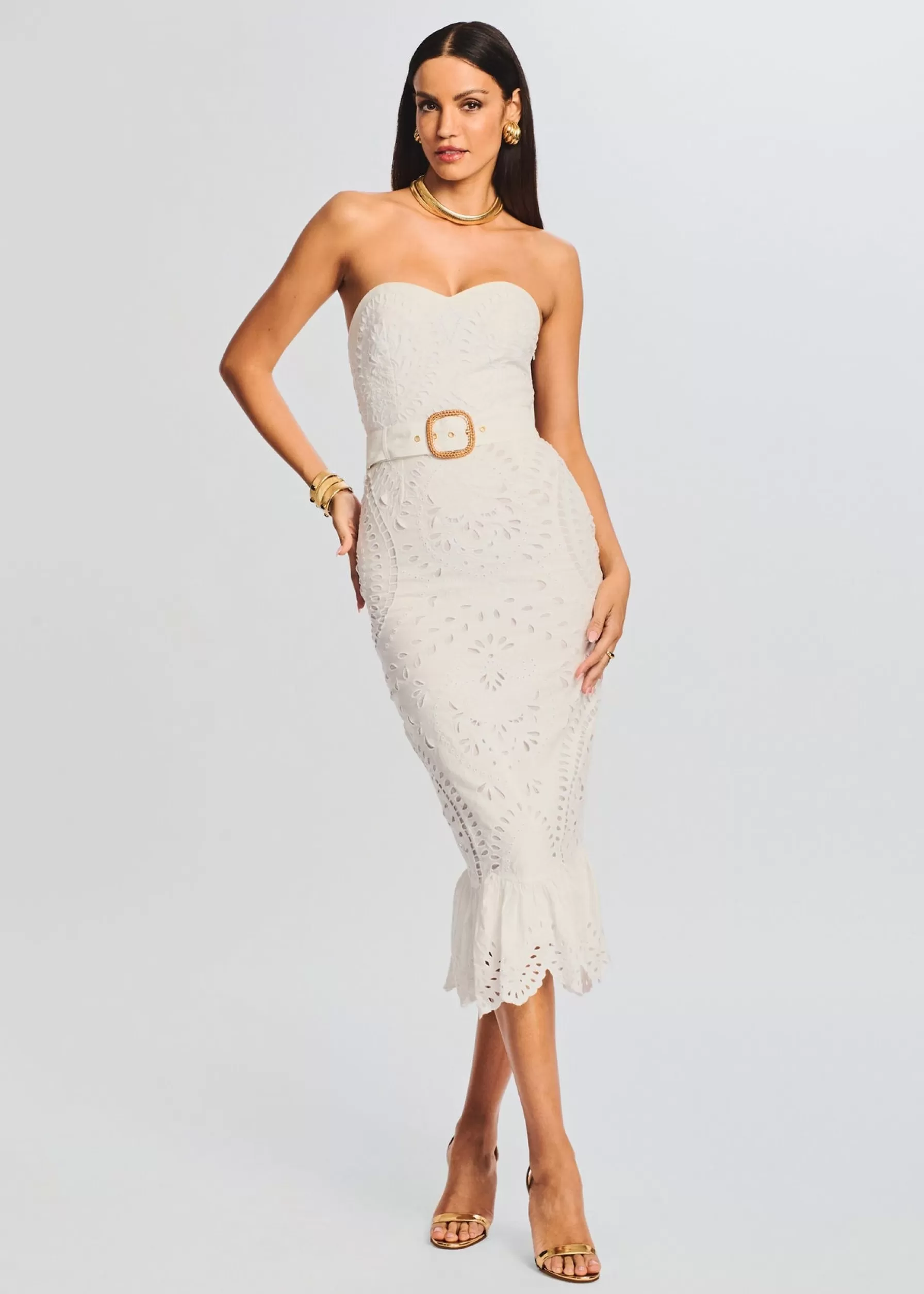 Retrofete Aisha Midi Dress White Shop