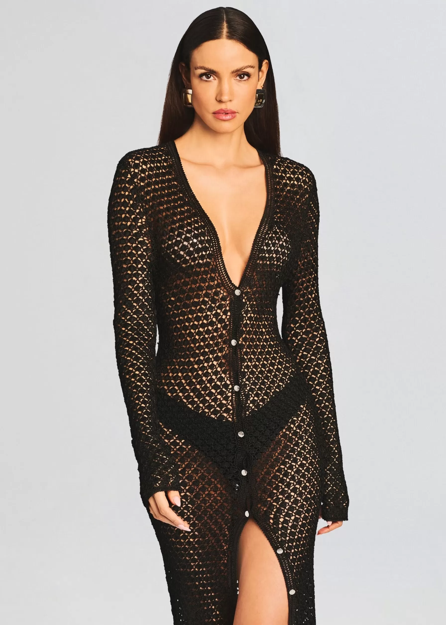 Retrofete Allison Crochet Cardigan Black Hot