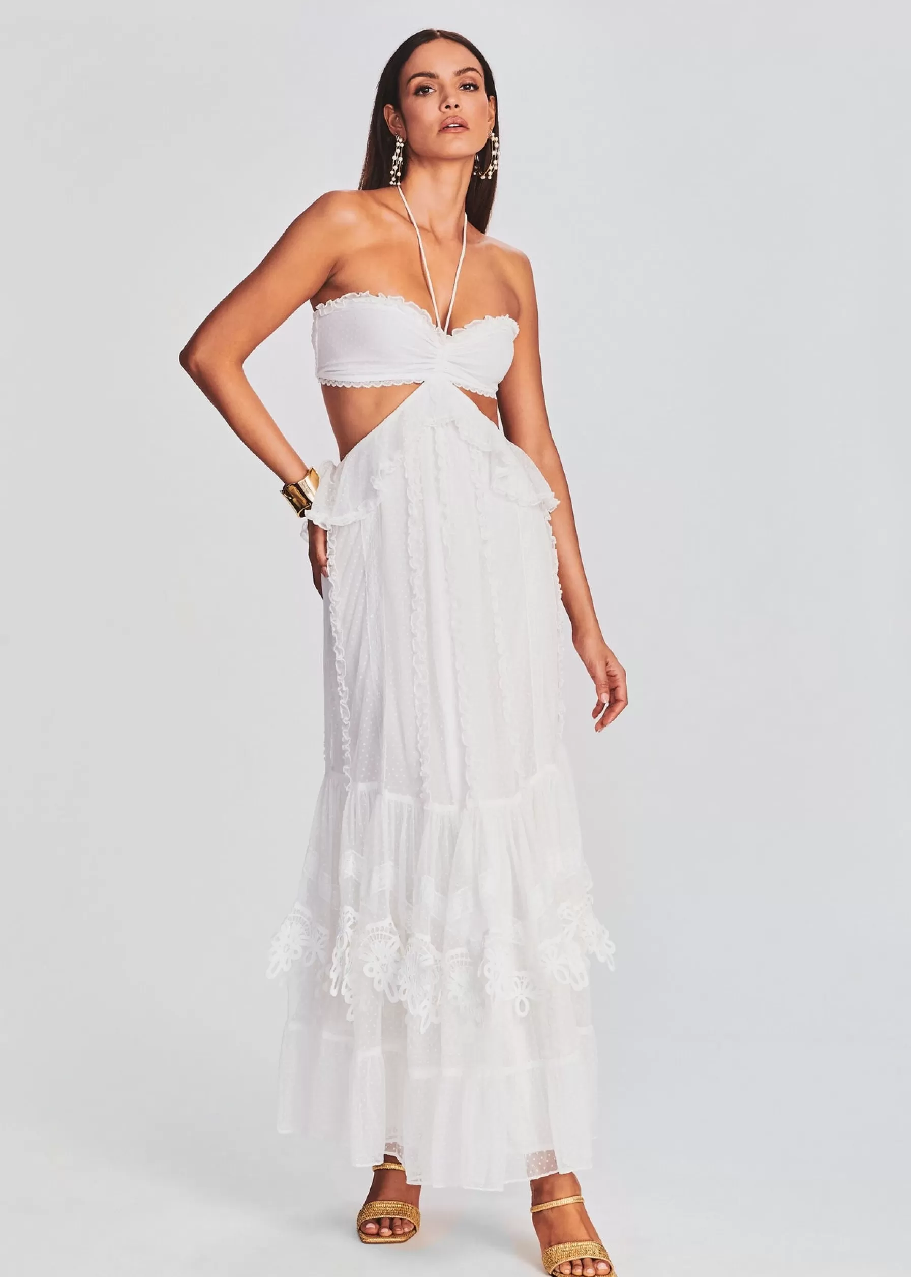 Retrofete Ame Long Dress Off White Sale