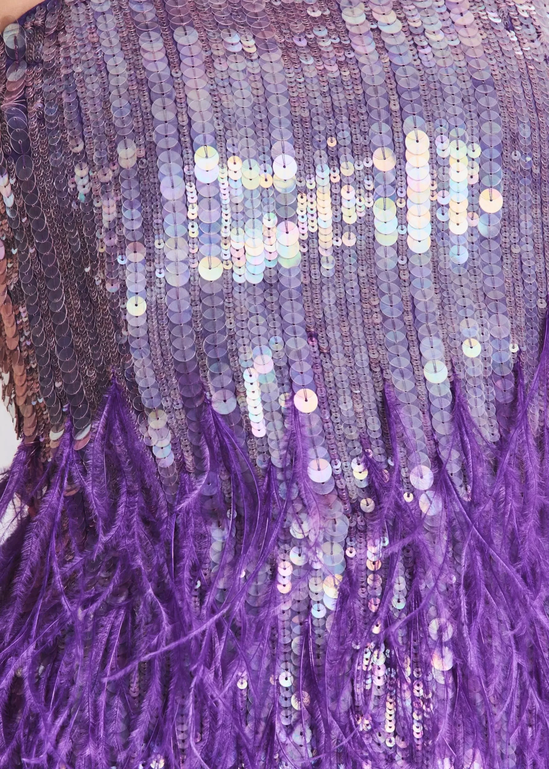 Retrofete Anastasia Sequin Feather Dress Ultra Violet Best