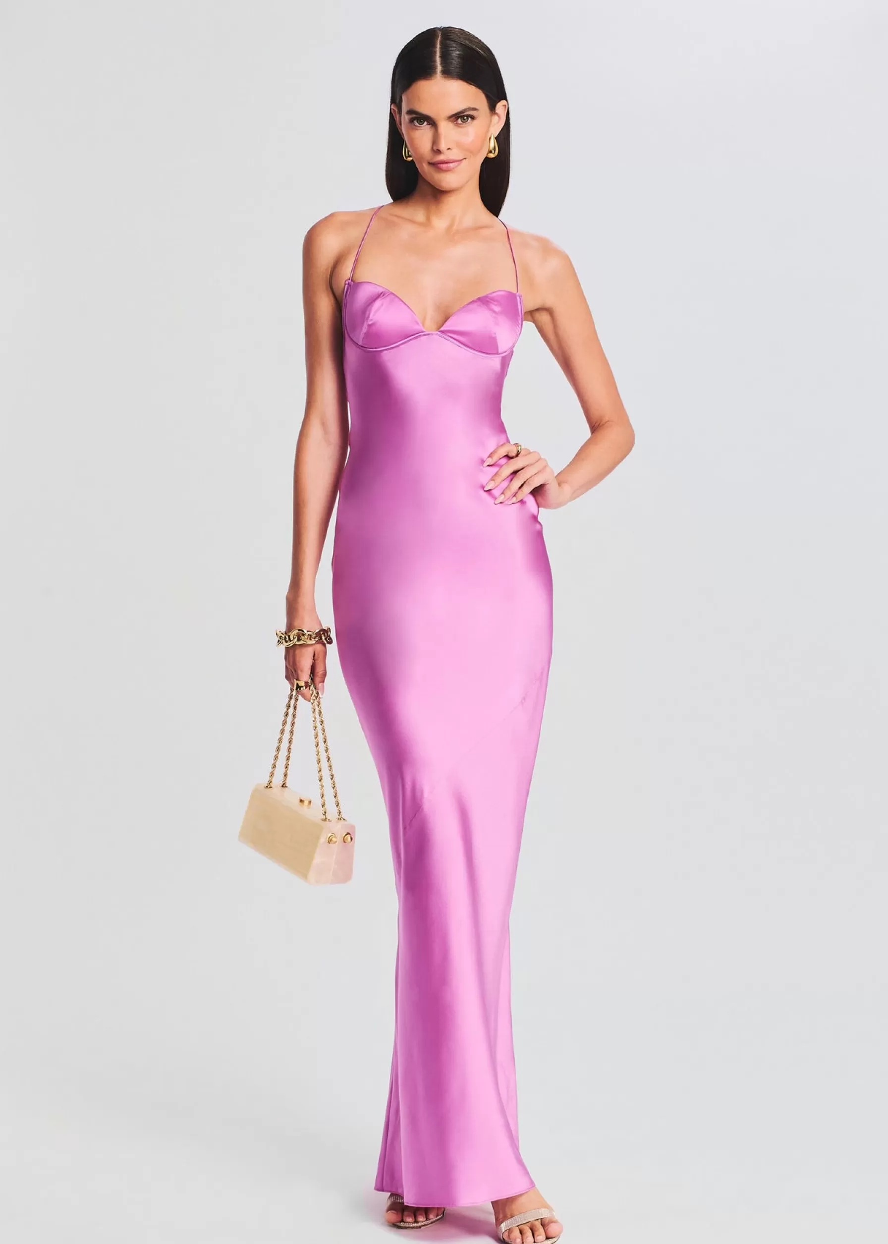 Retrofete Andie Silk Gown Rose Bud Shop