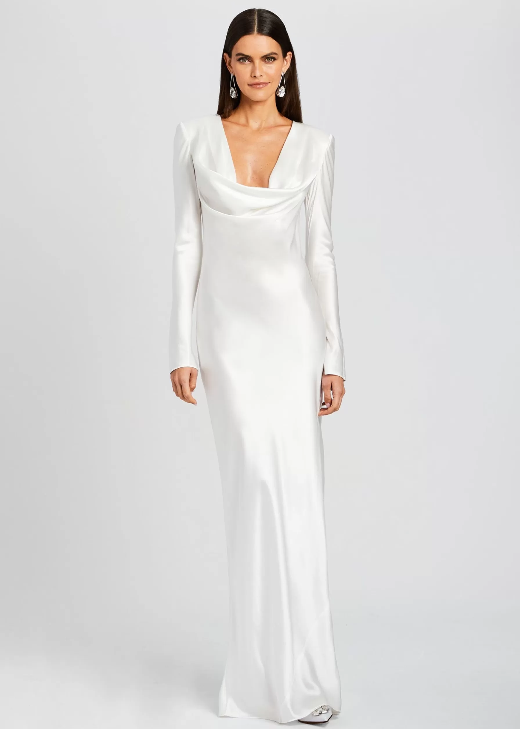 Retrofete Anna Cowl Evening Dress White Shop