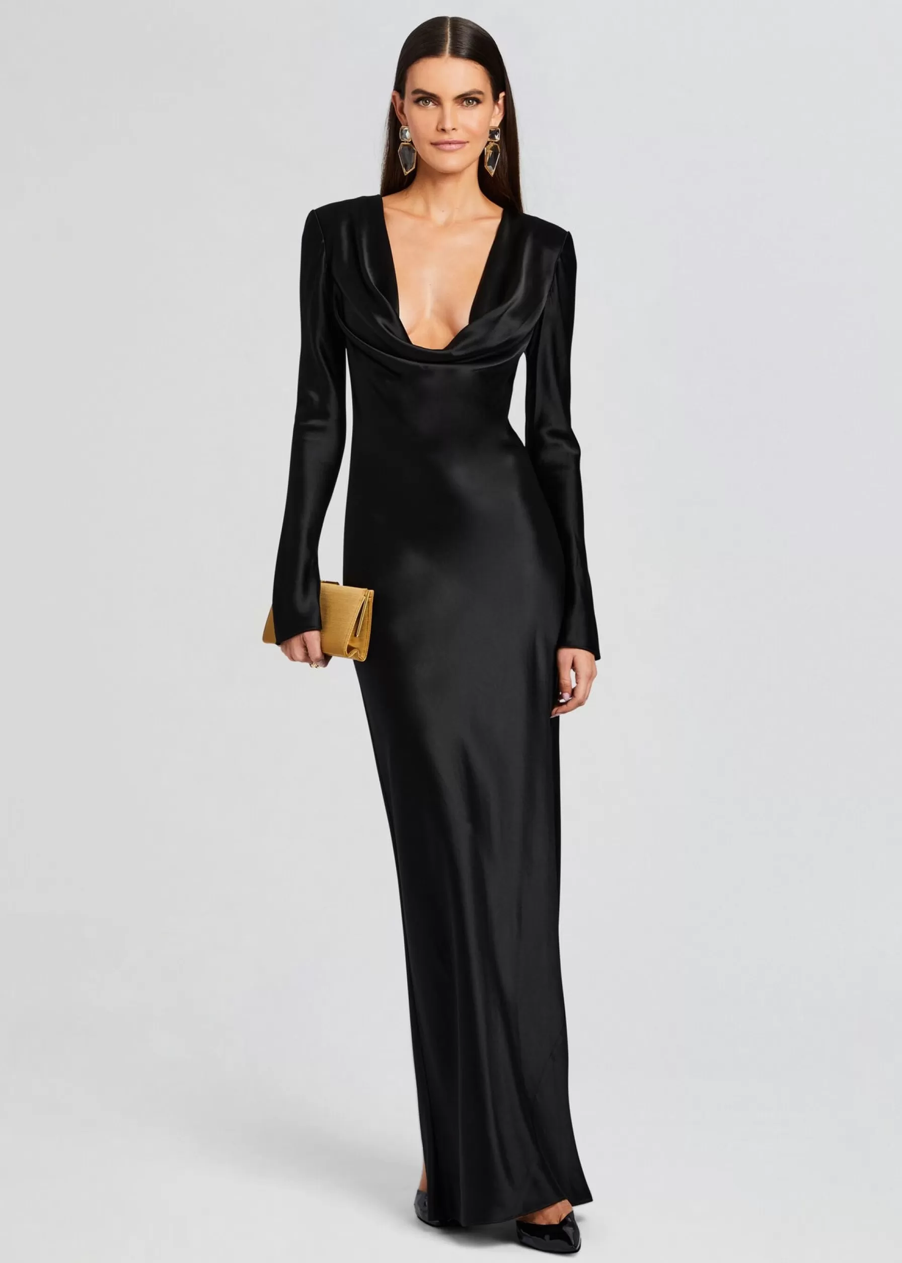 Retrofete Anna Cowl Evening Dress Black Store