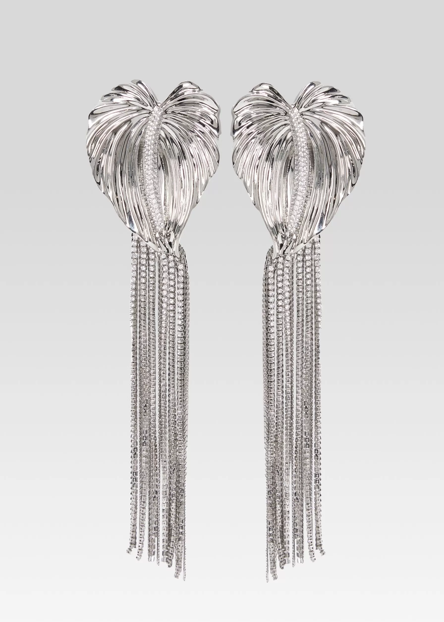 Retrofete Anthurium Drop Crystal Earring Silver Clearance