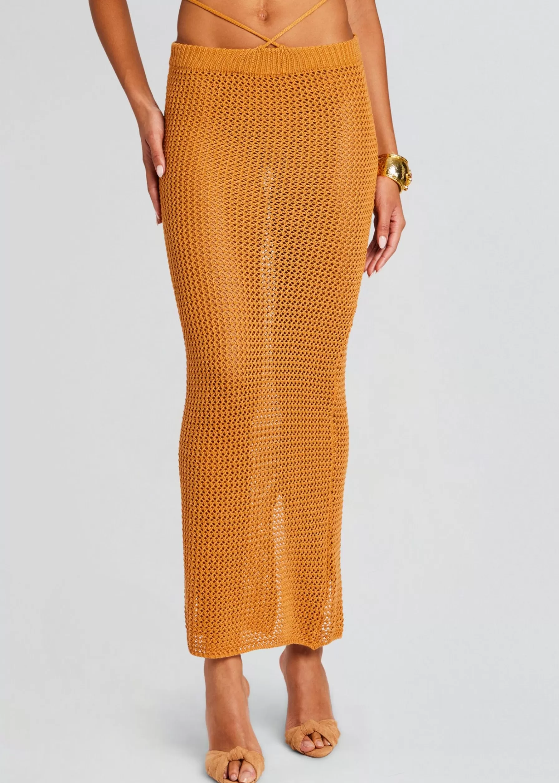 Retrofete Aria Knitted Skirt Tobacco Flash Sale