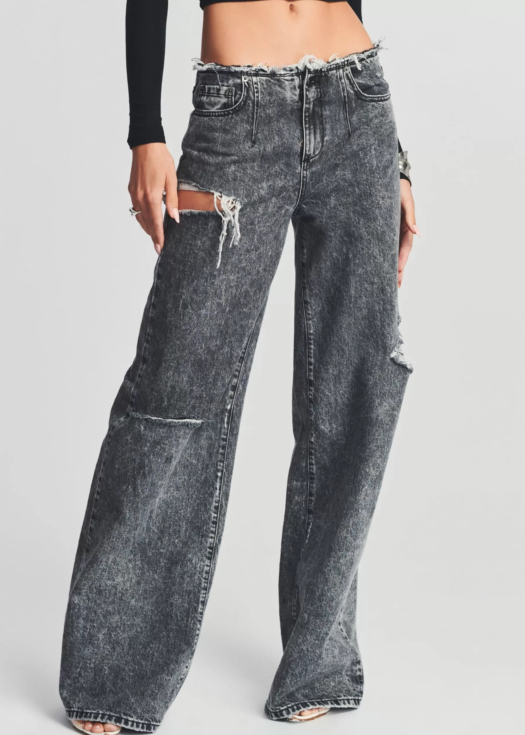 Retrofete Aston Wide Leg Jean Smoke Black Best