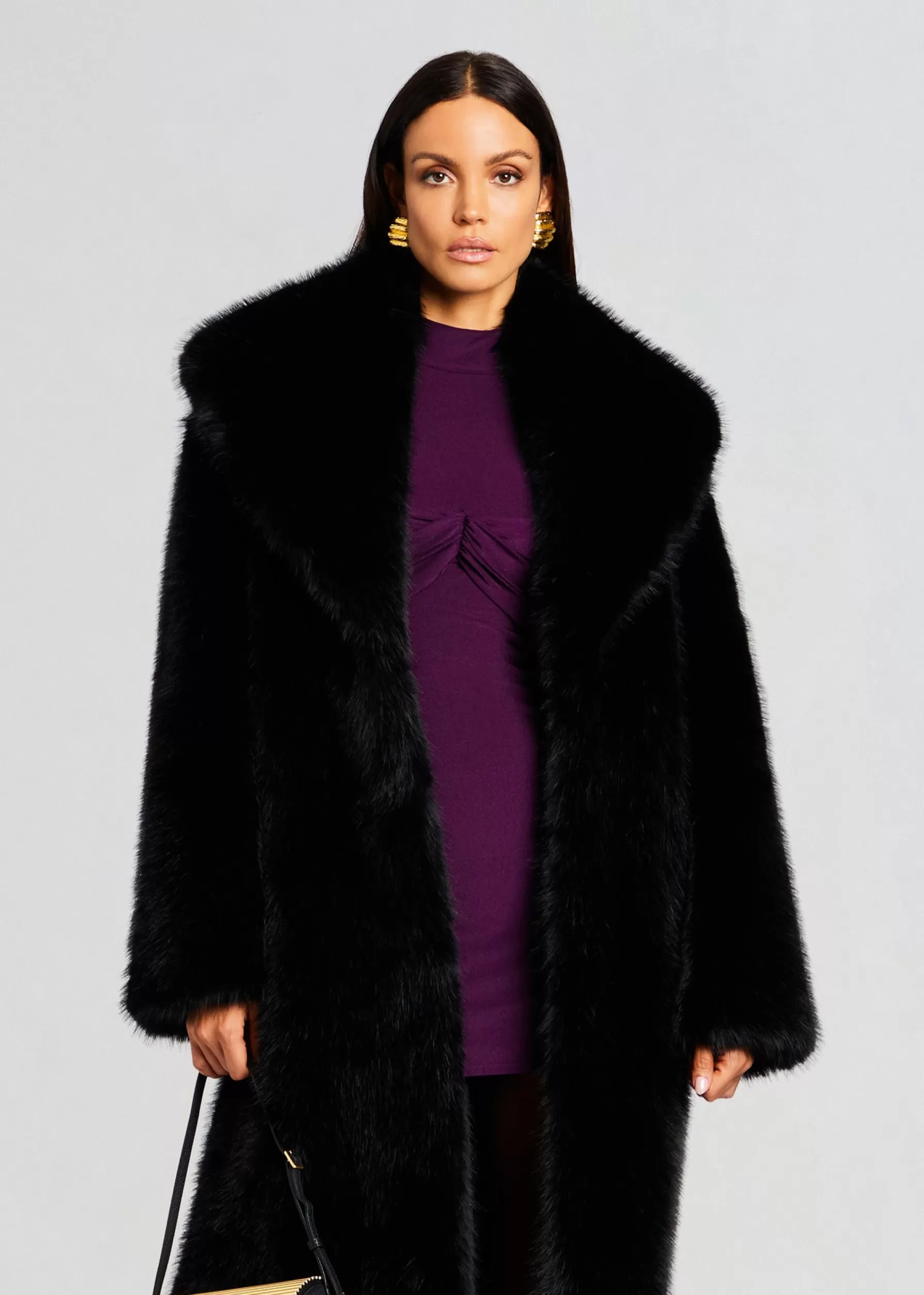 Retrofete Averie Faux Fur Coat Black Clearance