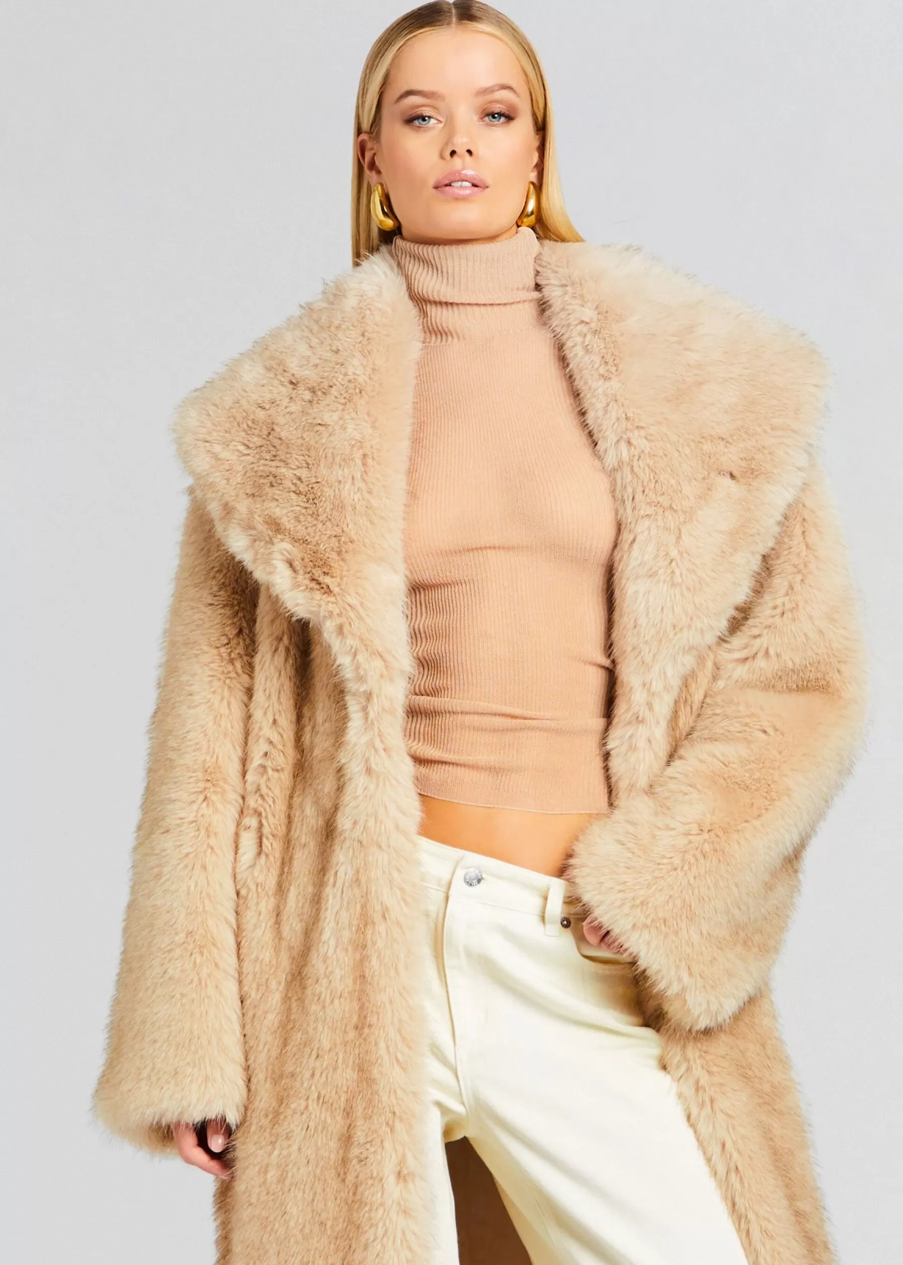 Retrofete Averie Faux Fur Coat Tannin Clearance