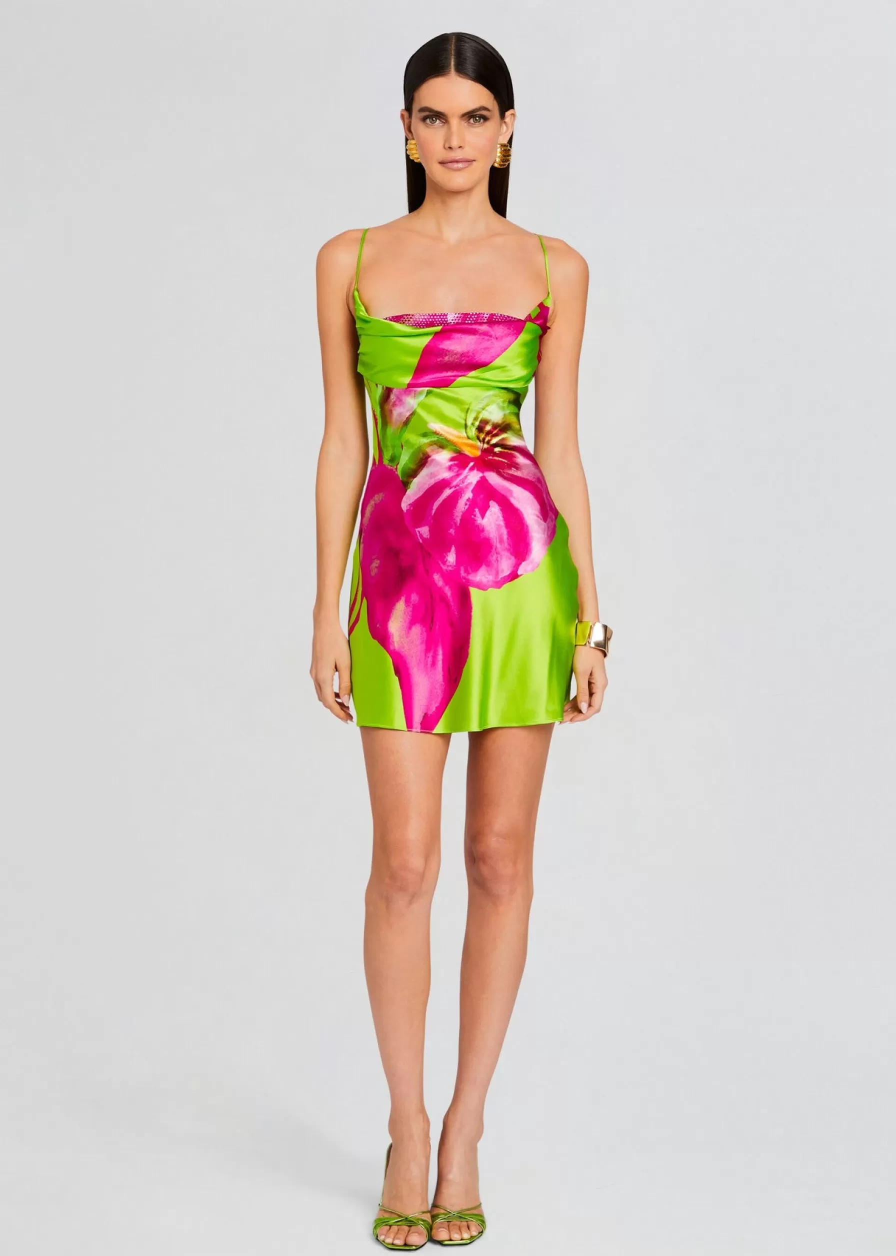 Retrofete Azura Silk Dress Lime Anthurium Cheap