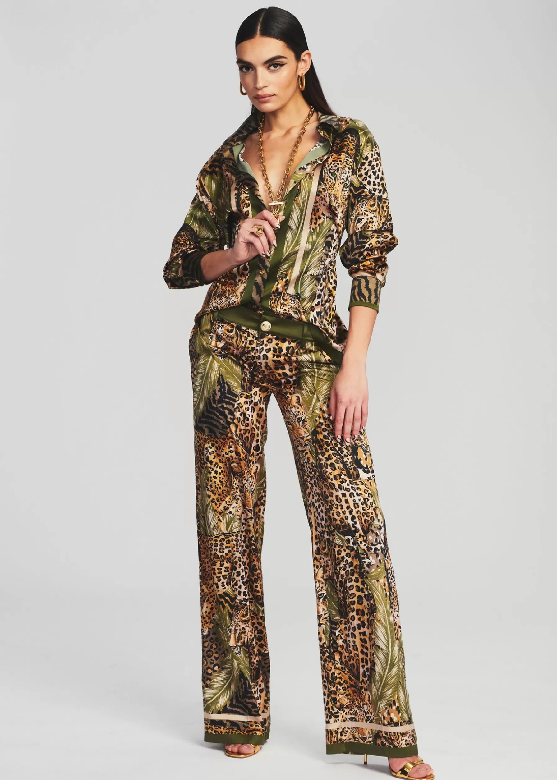 Retrofete Baxter Silk Pant Jungle Leopard Clearance