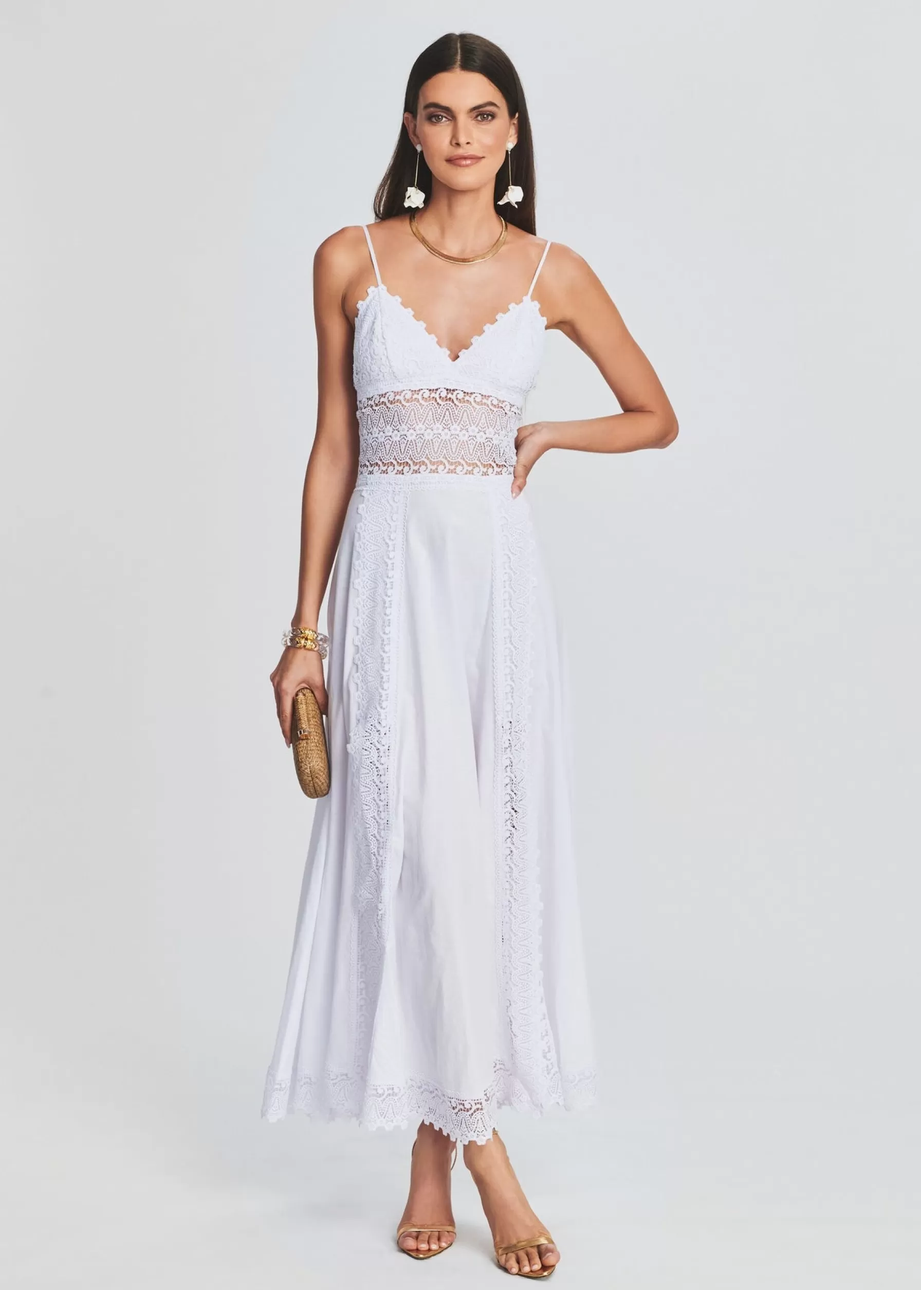 Retrofete Brenda Long Dress White Cheap