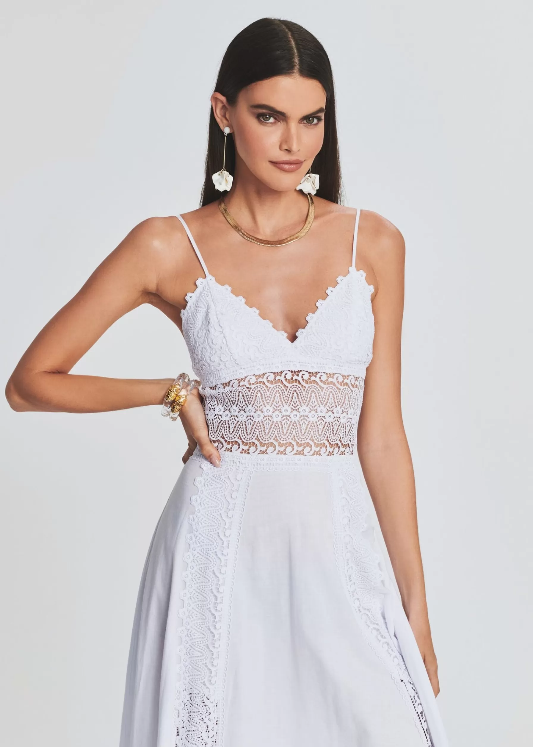 Retrofete Brenda Long Dress White Cheap