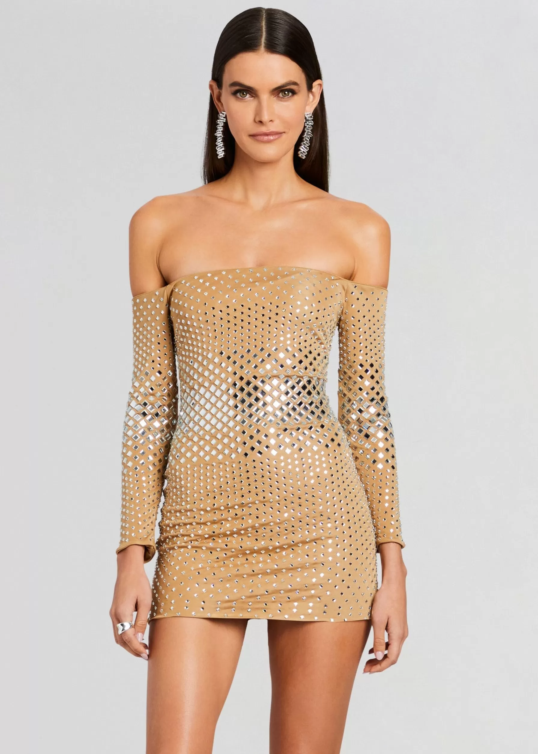 Retrofete Briella Embellished Dress Silver/Tannin Hot