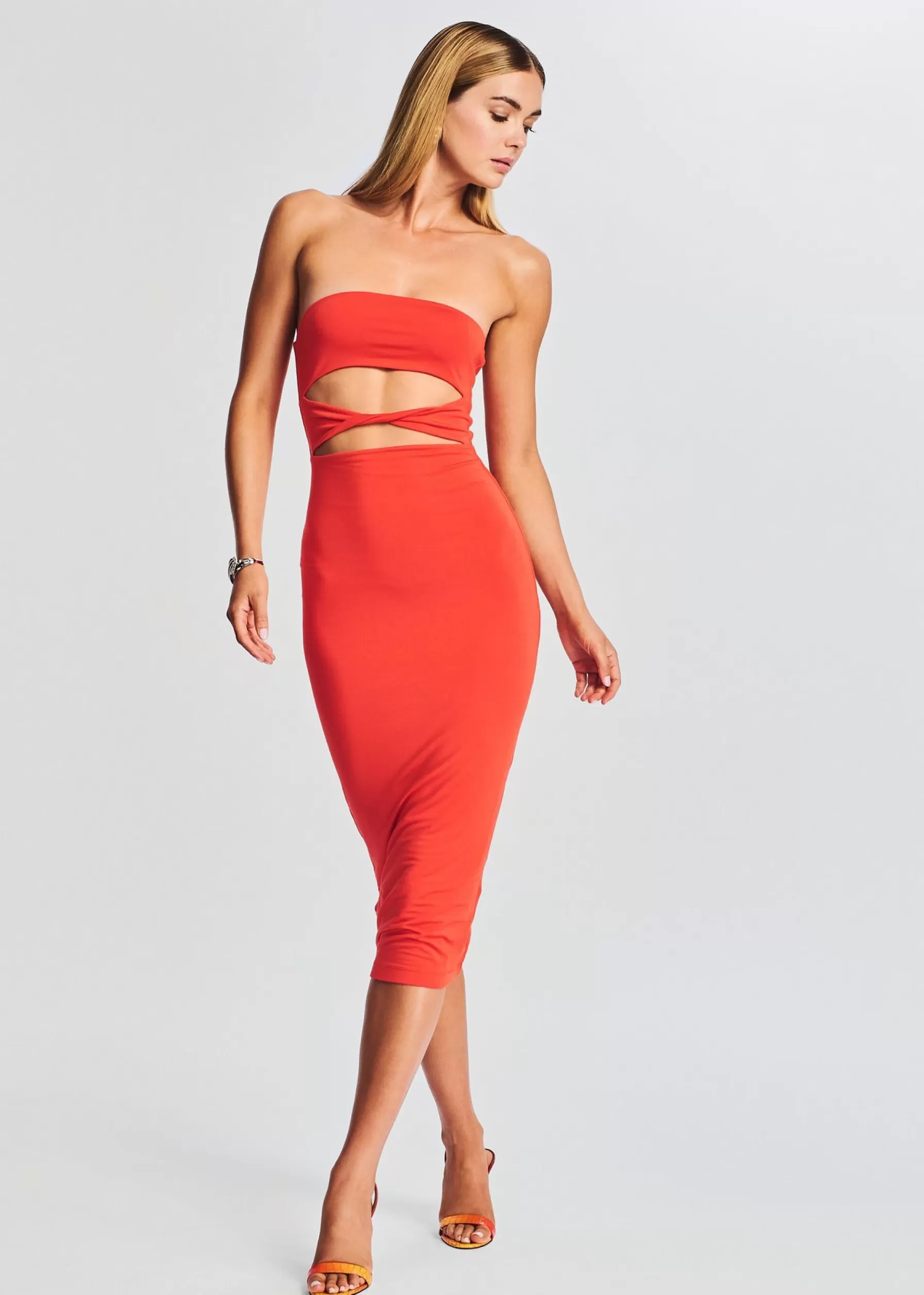 Retrofete Bristol Midi Dress Blood Orange Discount