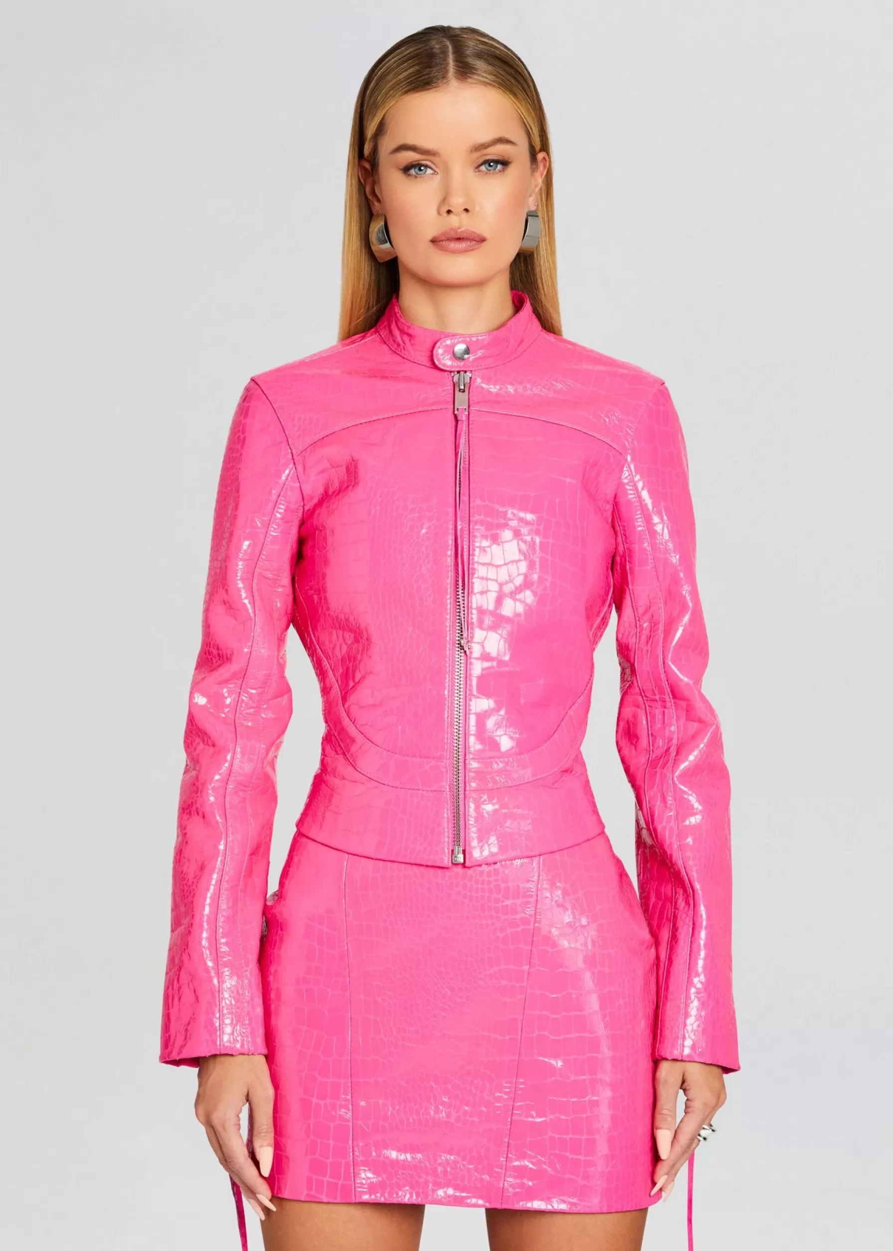 Retrofete Brynn Leather Jacket Paradise Pink Flash Sale