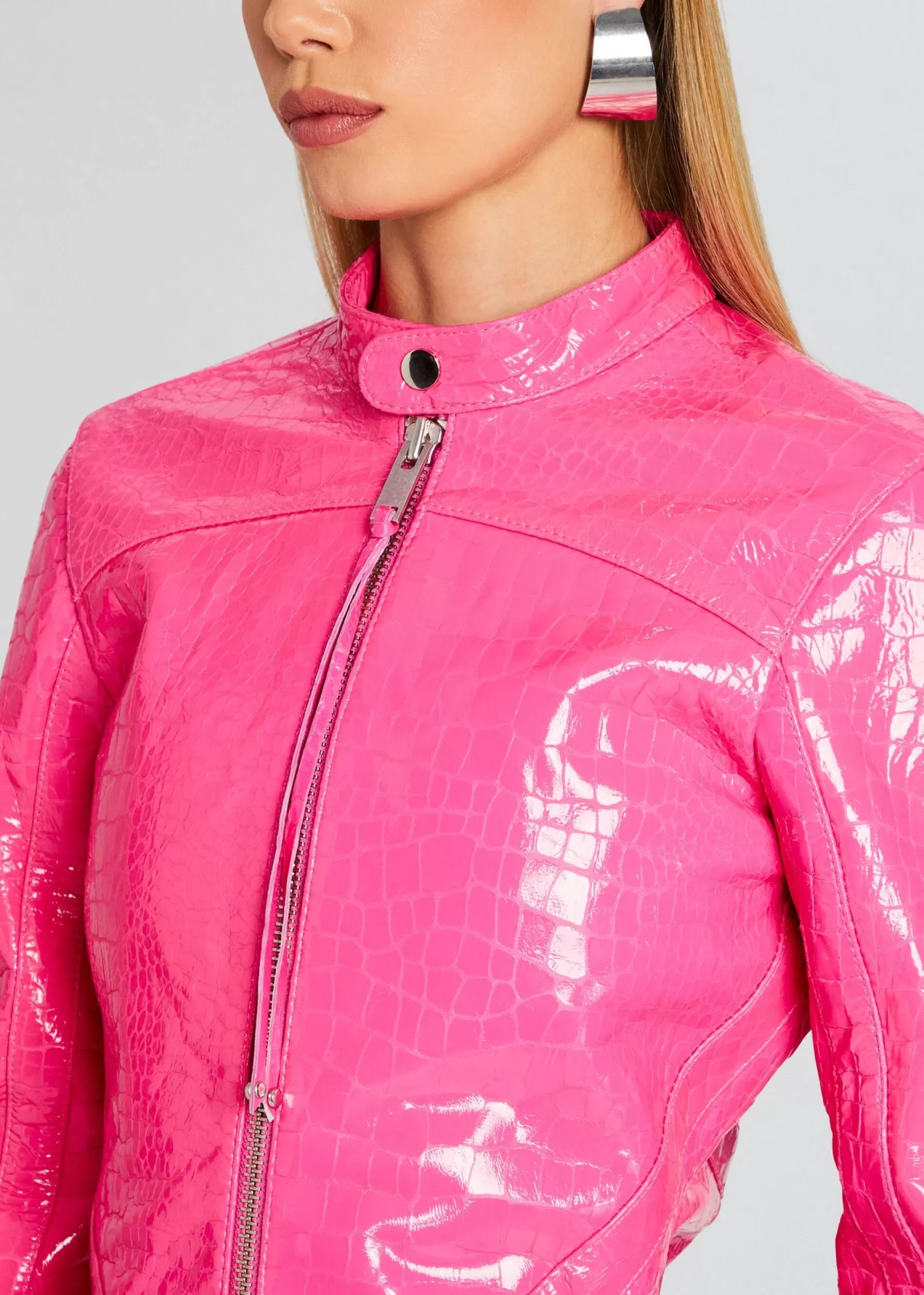 Retrofete Brynn Leather Jacket Paradise Pink Flash Sale