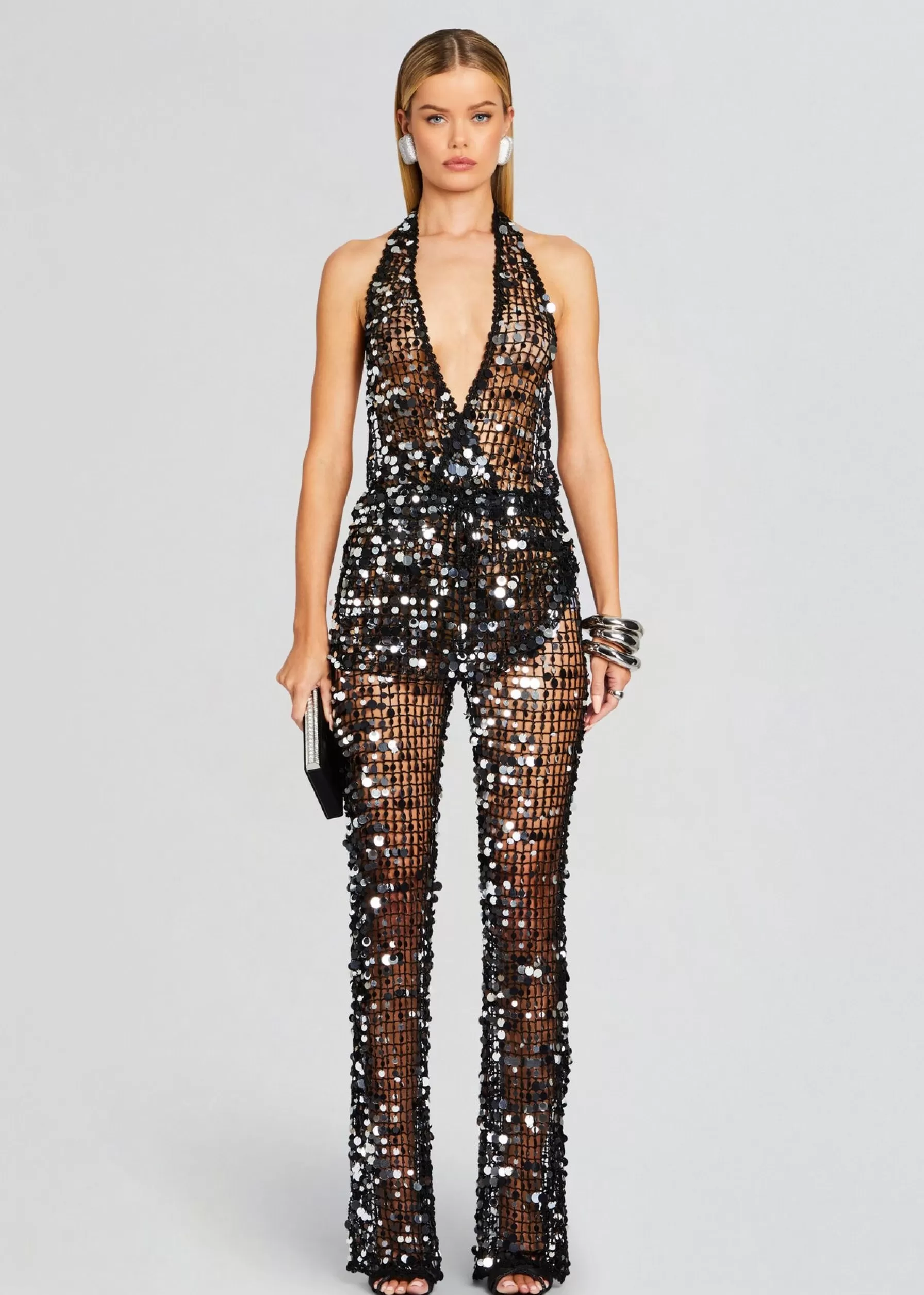 Retrofete Cali Sequin Crochet Jumpsuit Black Online