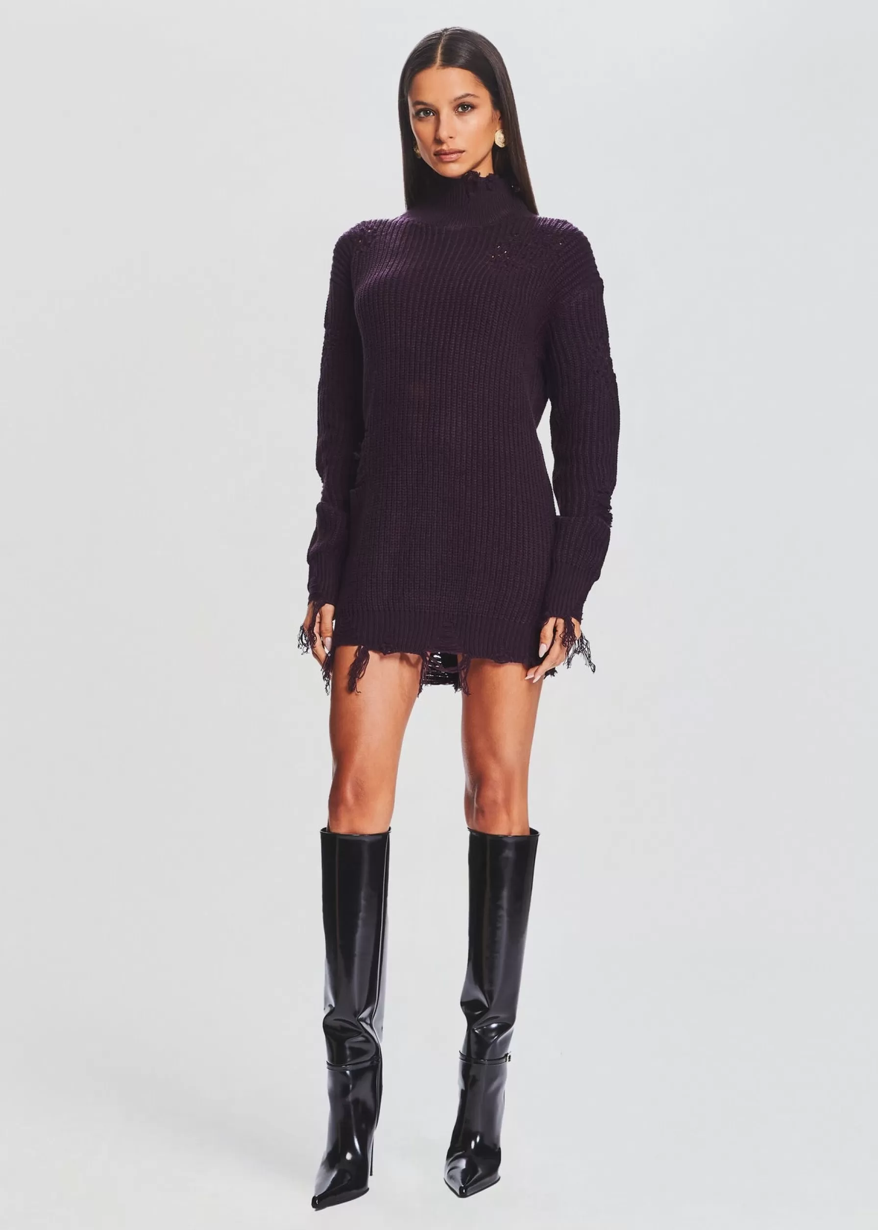 Retrofete Capala Sweater Dress Eggplant Cheap