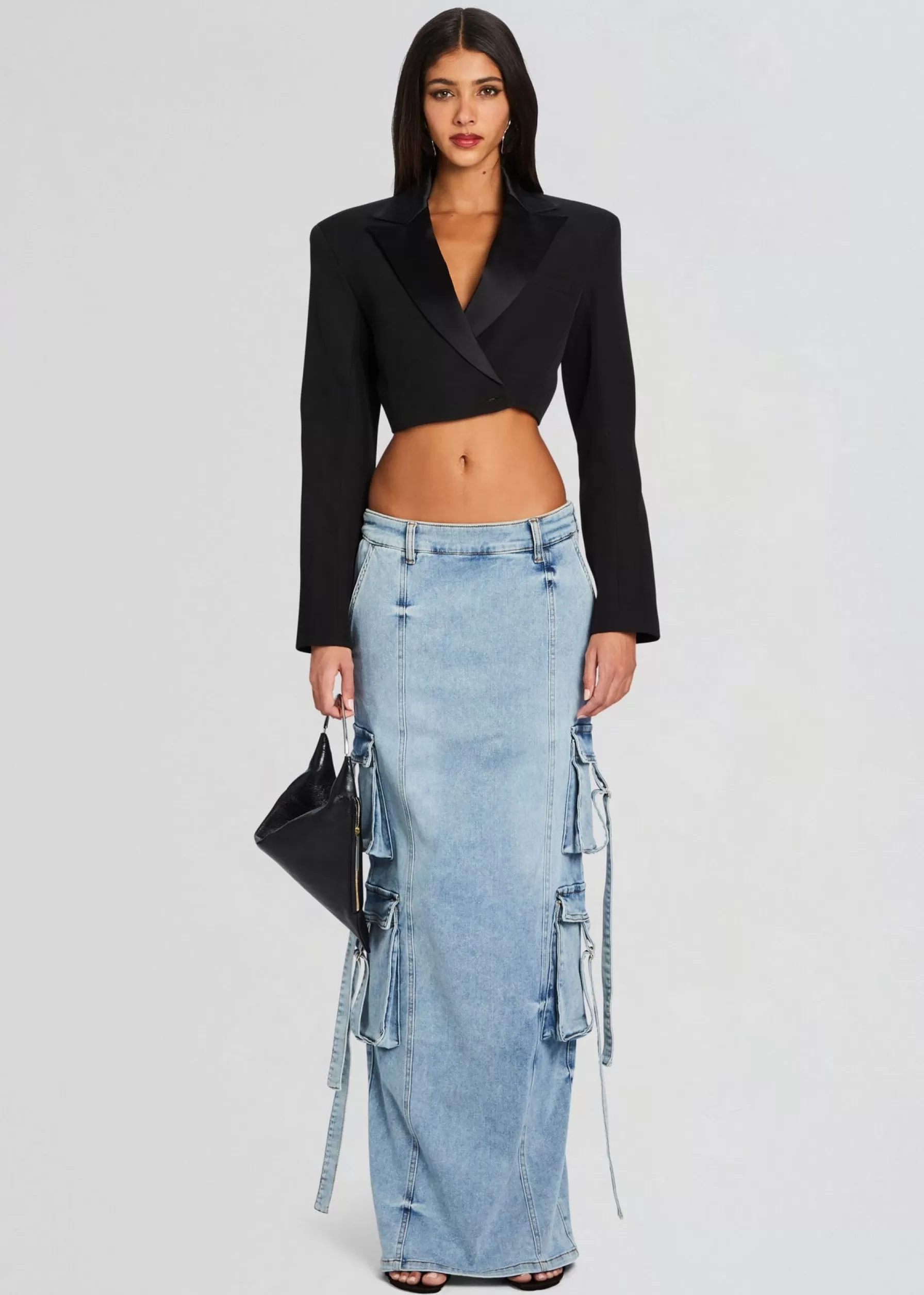 Retrofete Cerise Cargo Denim Skirt Vintage Celeste Fashion