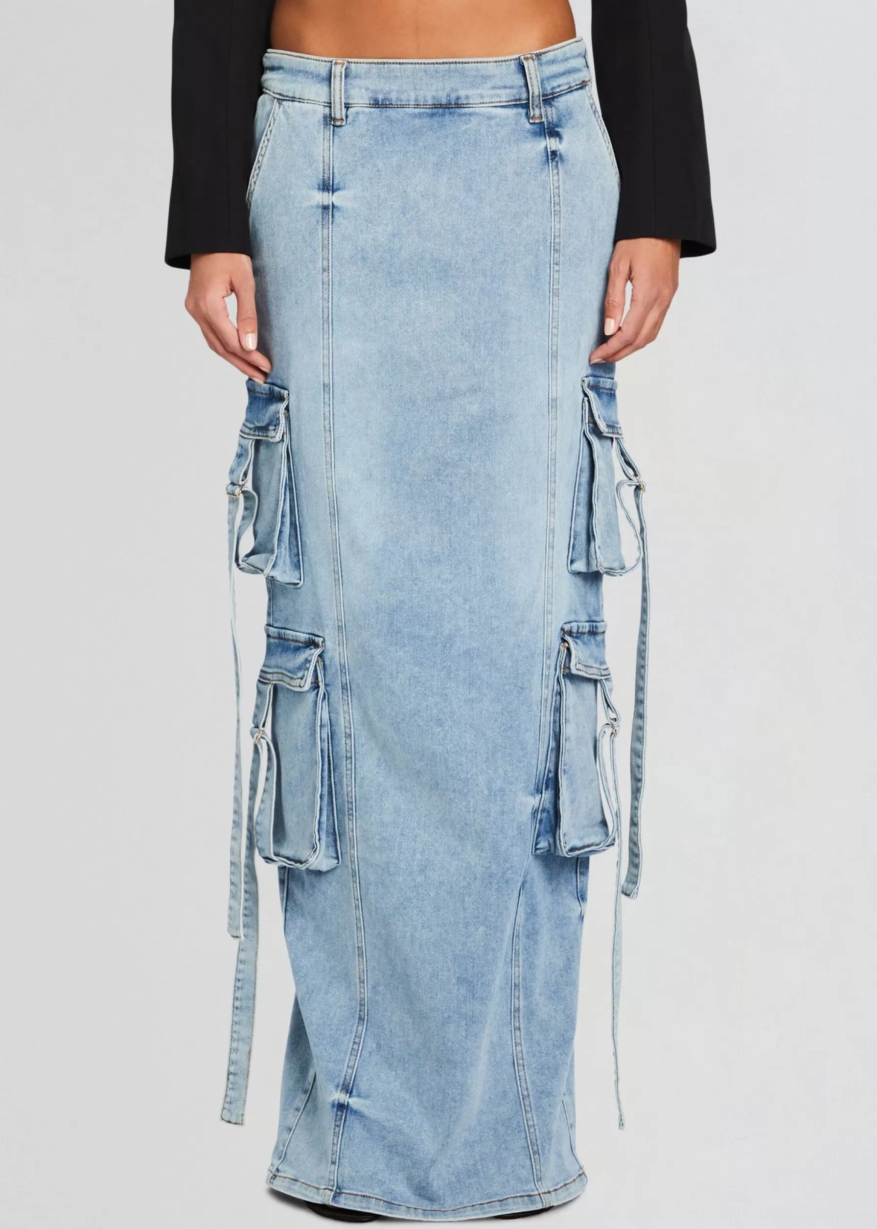 Retrofete Cerise Cargo Denim Skirt Vintage Celeste Store