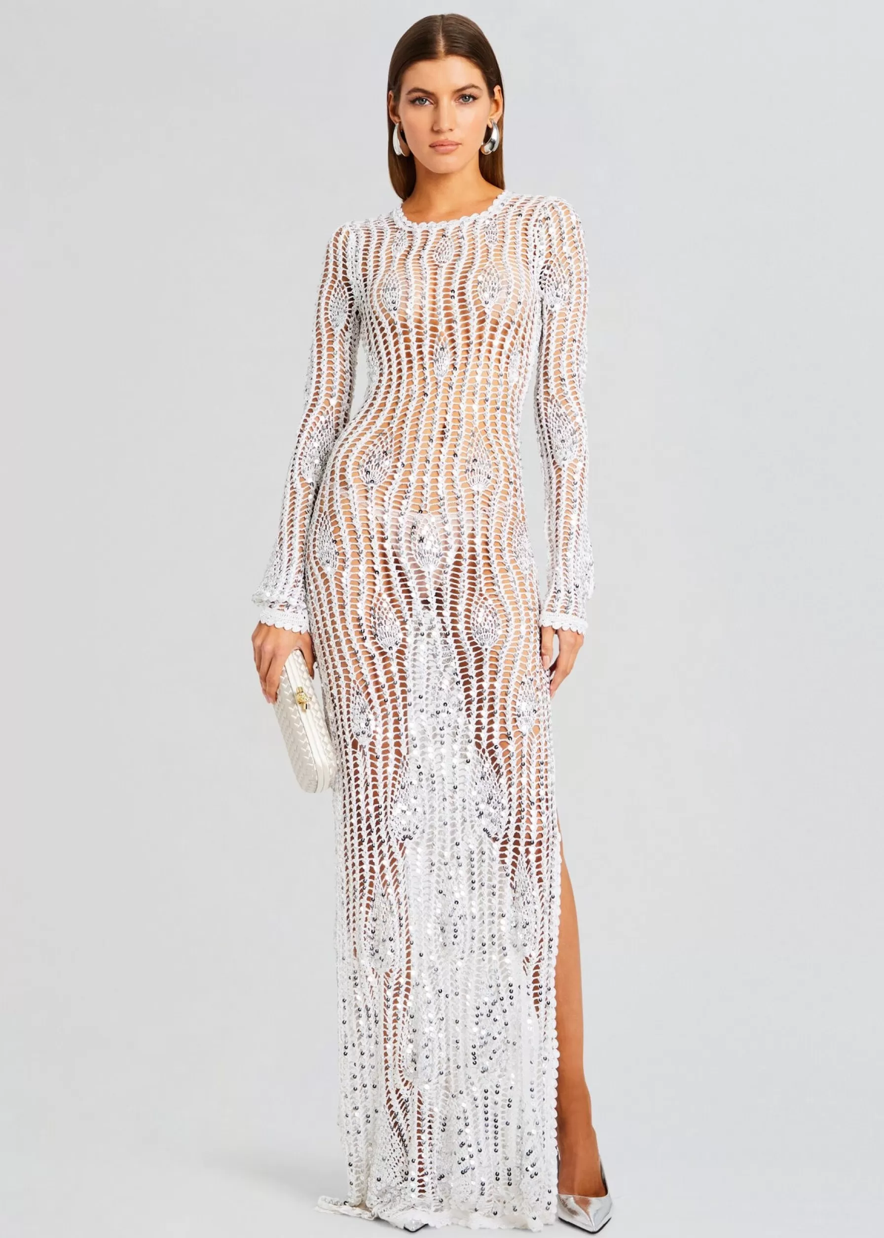 Retrofete Cherri Sequin Crochet Dress White Discount