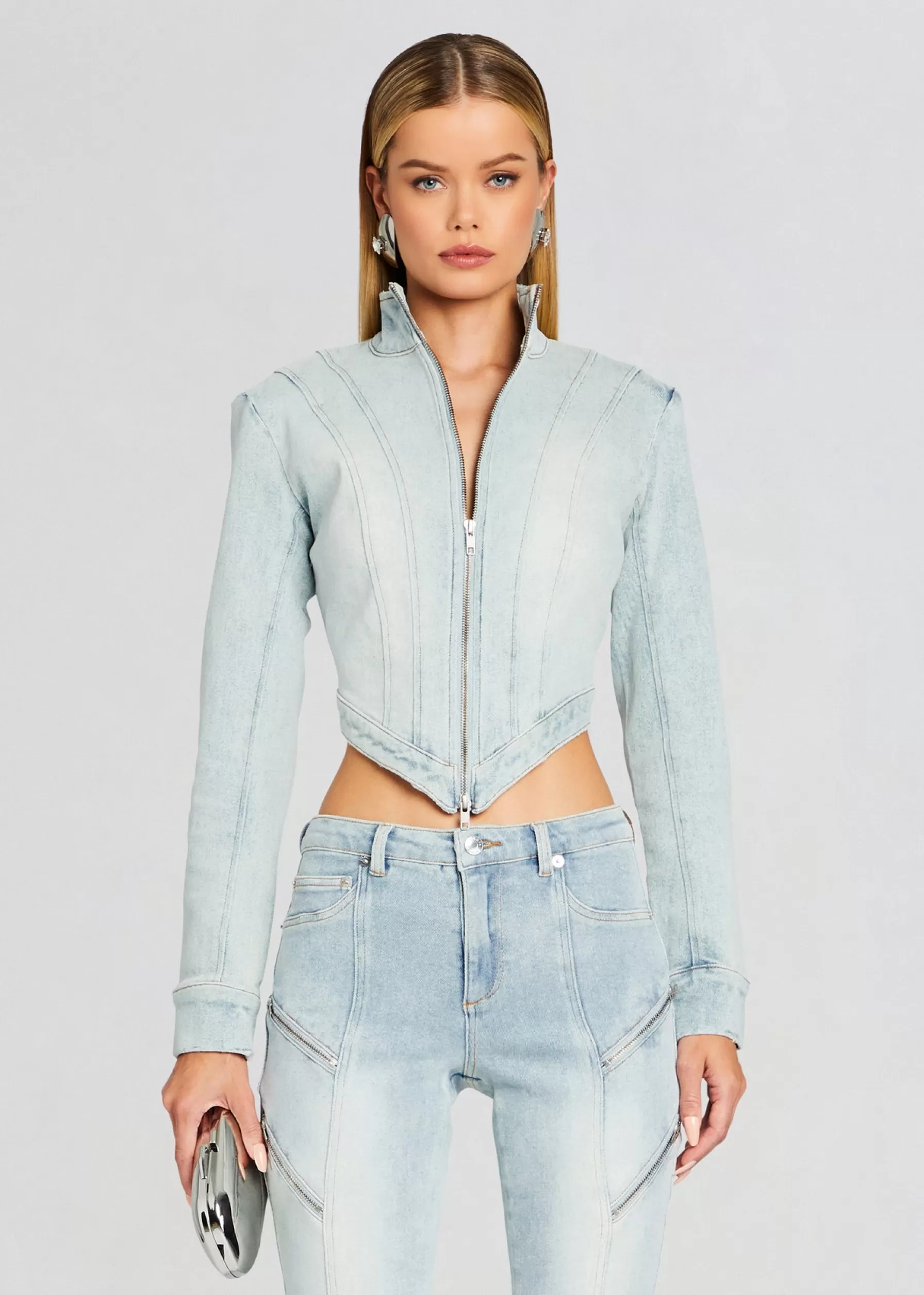 Retrofete Chrissy Denim Jacket Skylight Sale