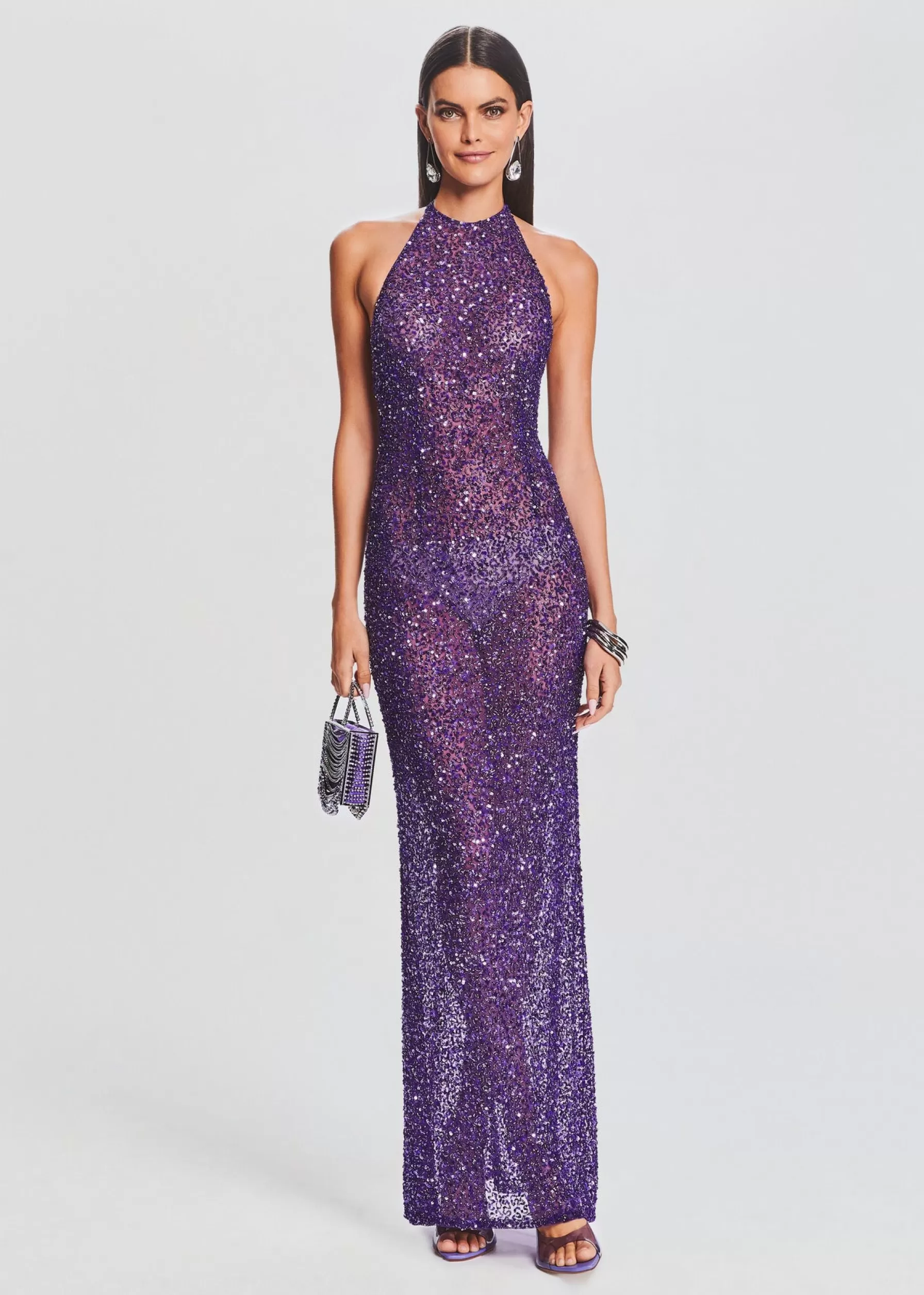 Retrofete Clarisse Sequin Dress Amethyst Fashion