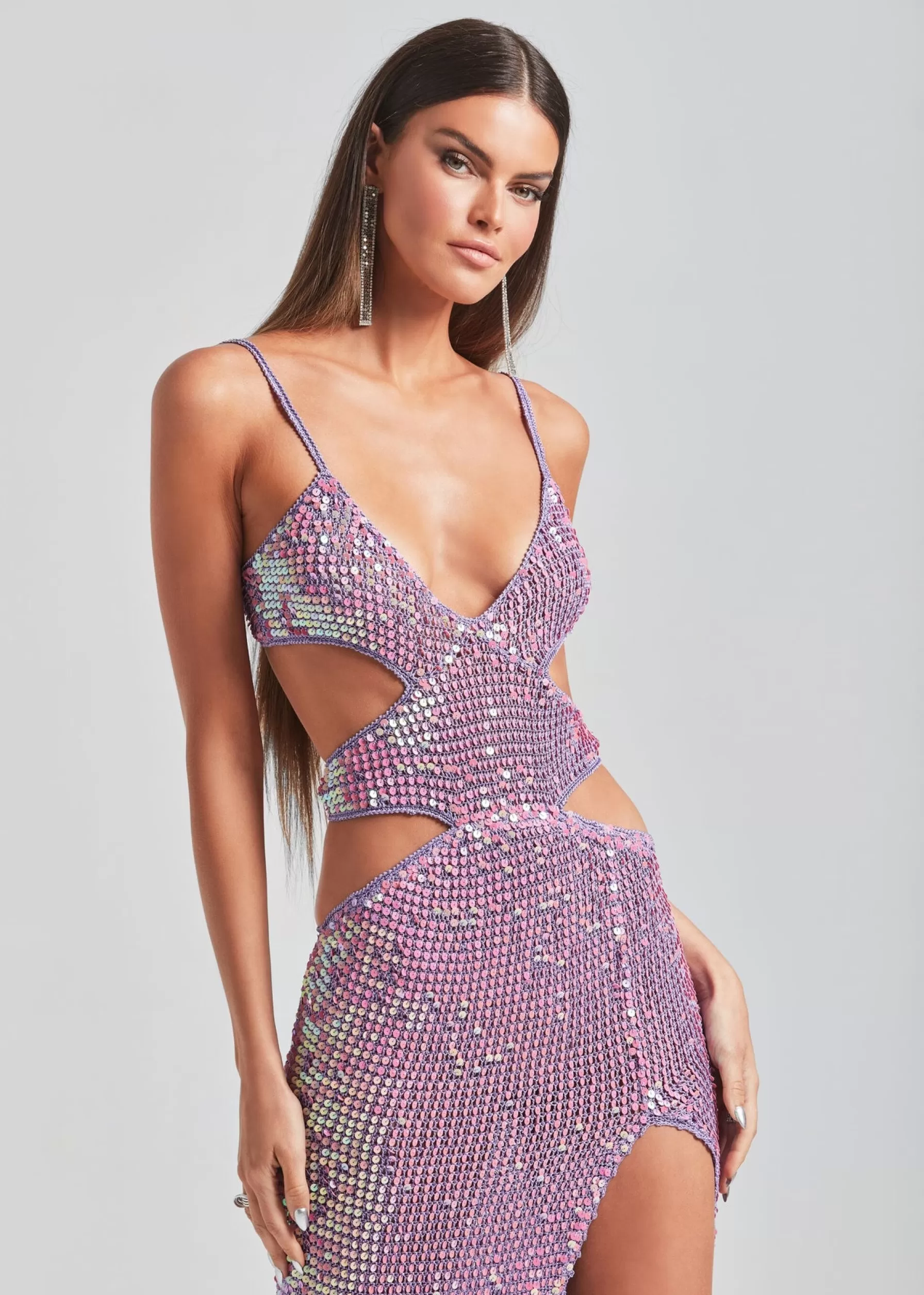 Retrofete Coco Crochet Dress Iridescent Lilac/Pink Flash Sale