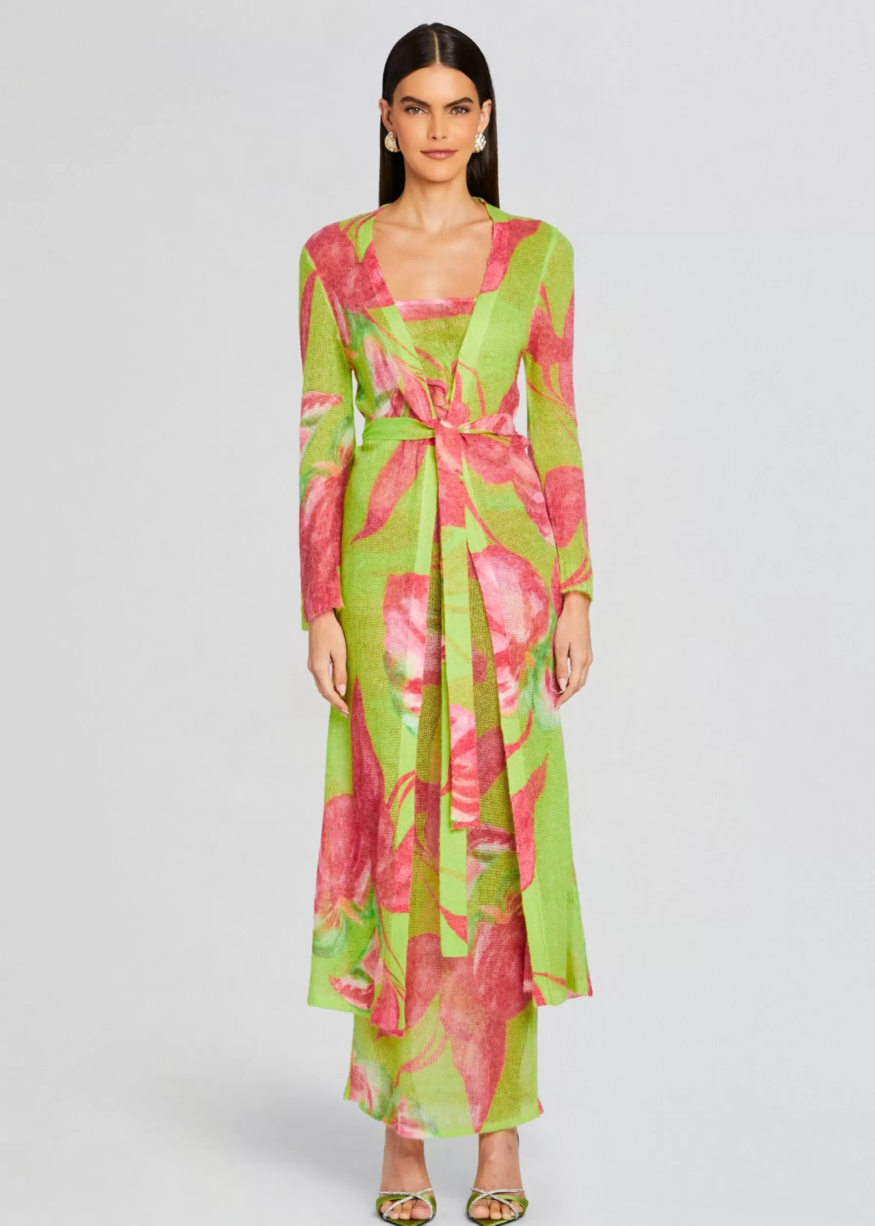 Retrofete Cruz Knit Duster Lime Anthurium Discount