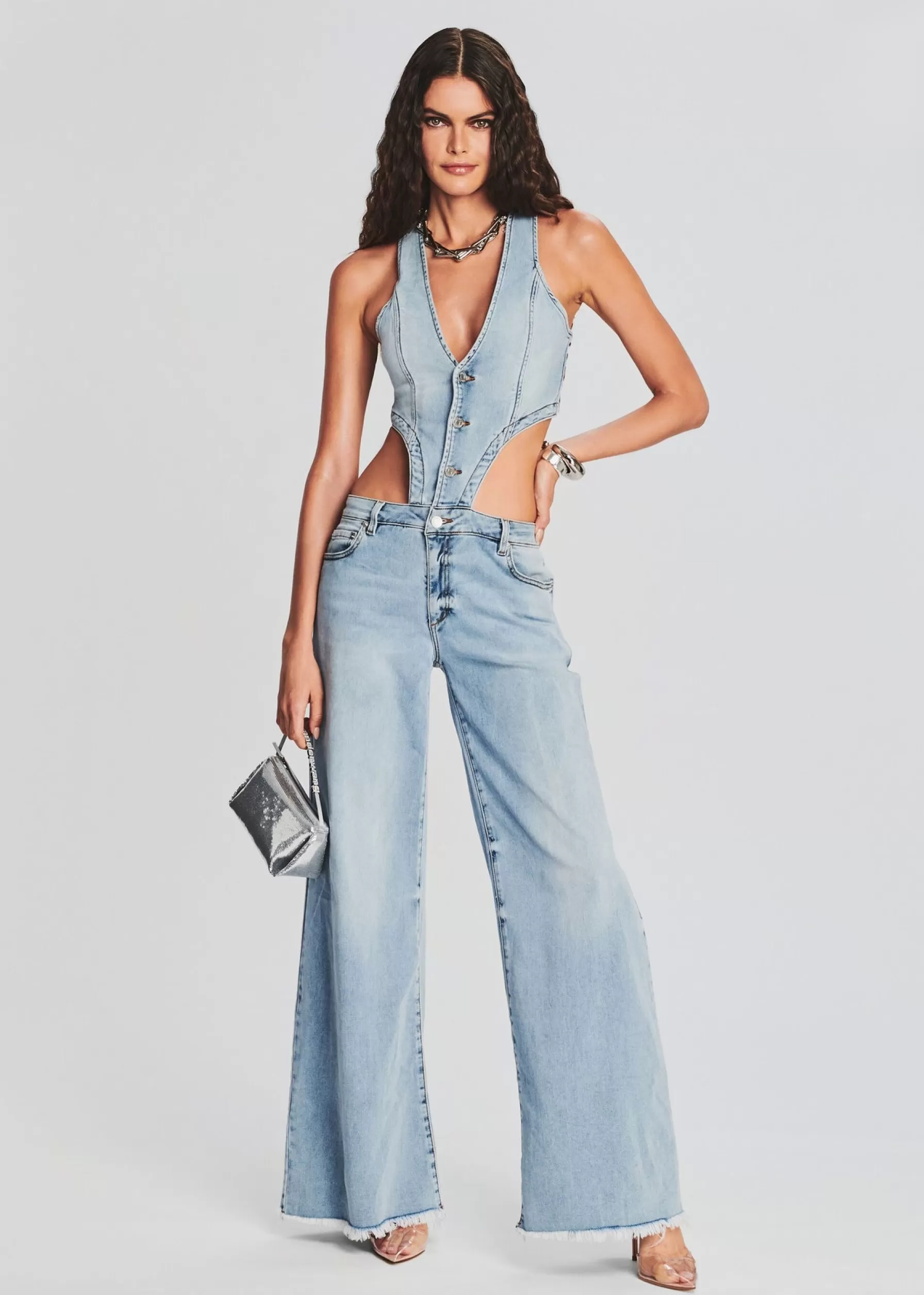 Retrofete Dallas Denim Jumpsuit Coastline New