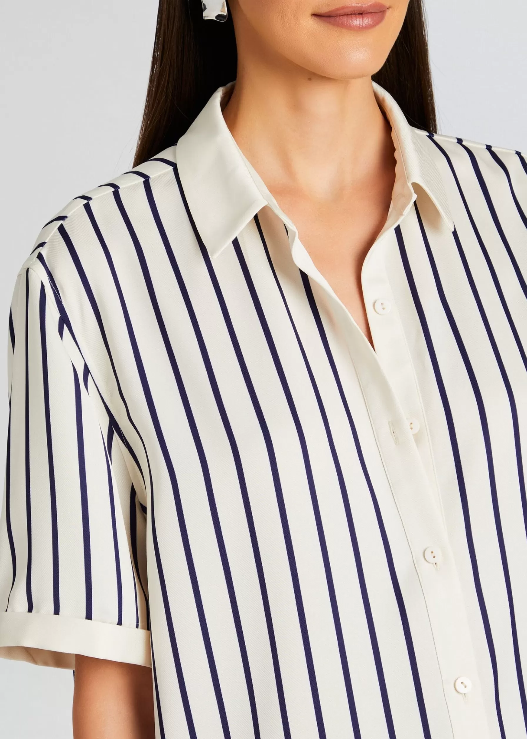 Retrofete Davey Blouse Navy/ Ivory Stripe Best