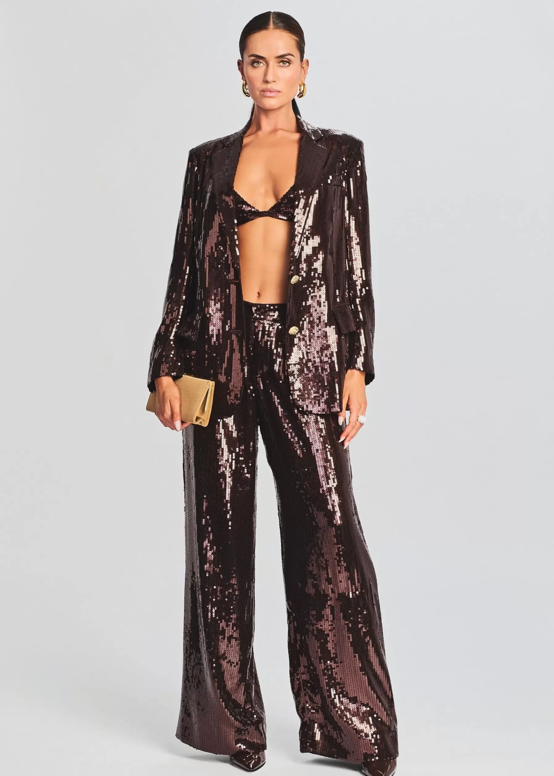 Retrofete Dawn Sequin Blazer Dark Chocolate Best Sale