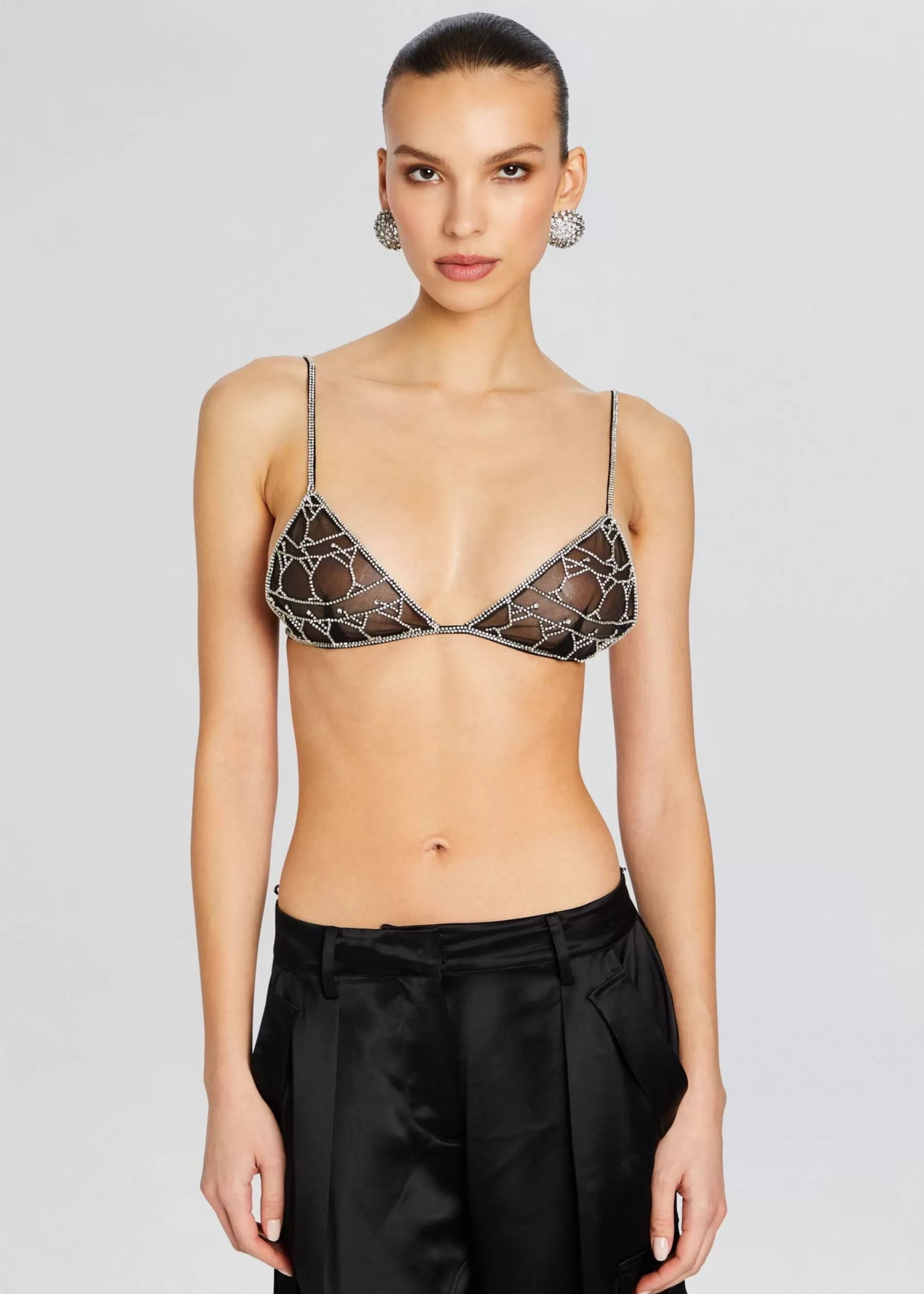 Retrofete Deja Crystal Bra Black/Silver Fashion