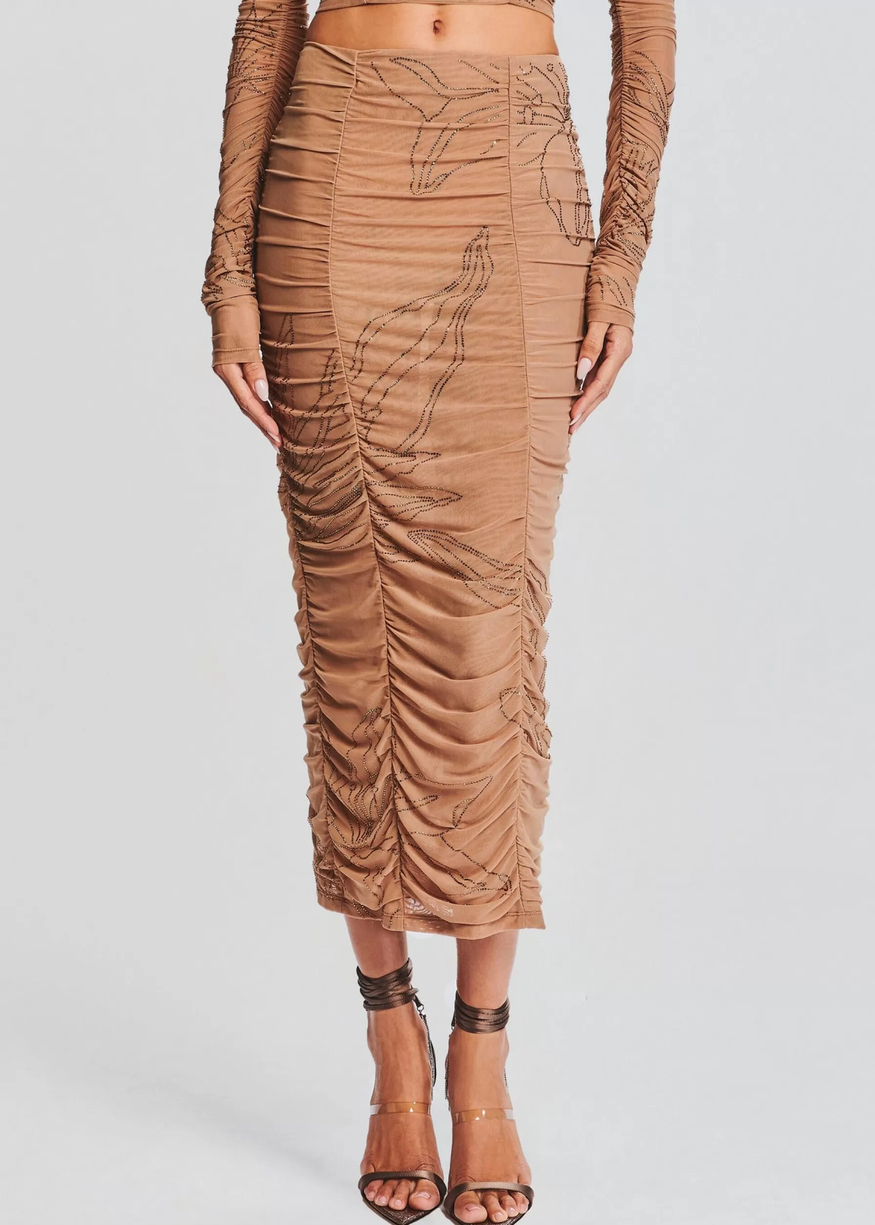 Retrofete Dream Midi Skirt Nude Cheap