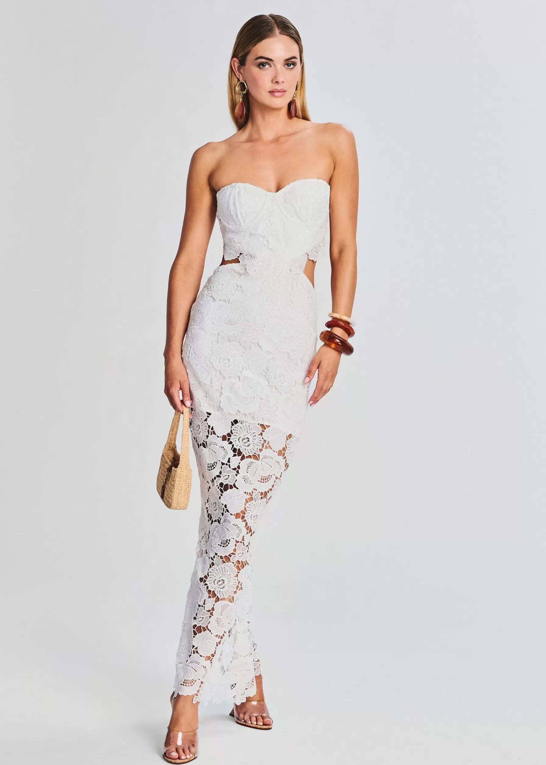 Retrofete Eliza Lace Maxi Dress White Cheap