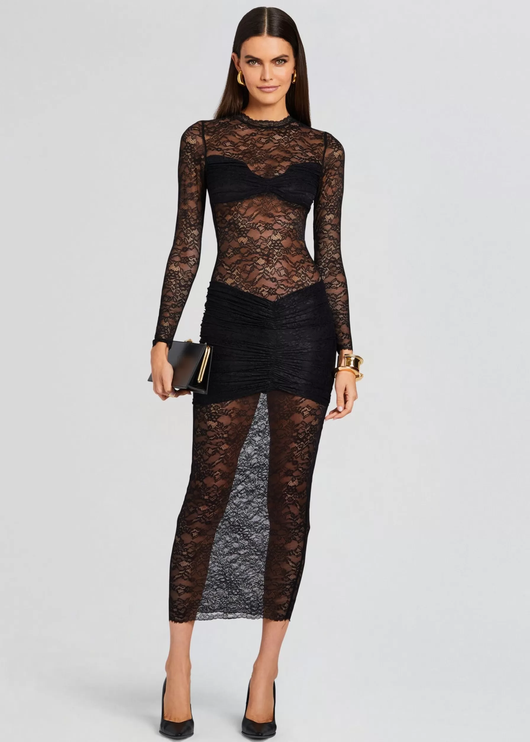 Retrofete Ellie Lace Midi Dress Black Store