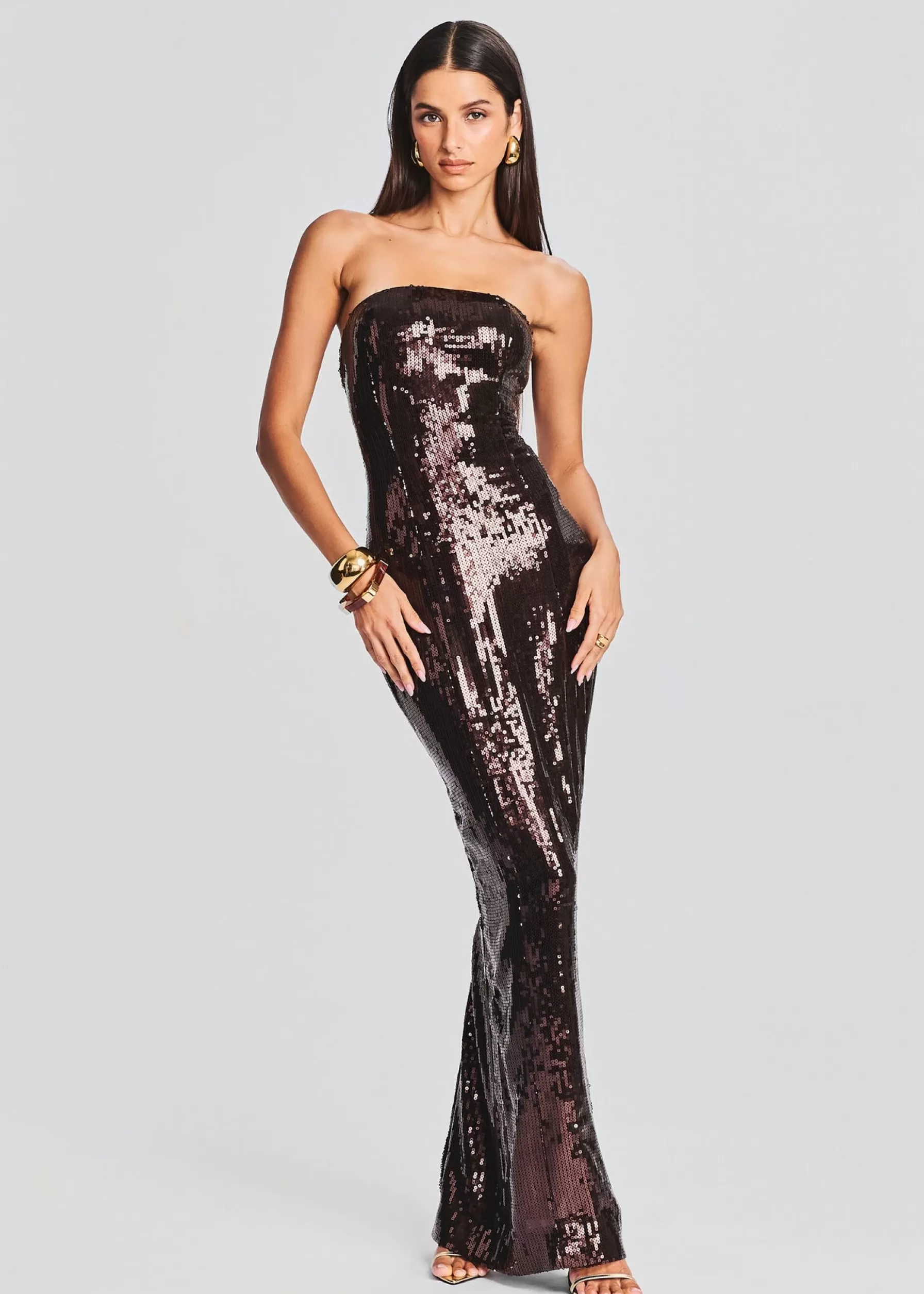 Retrofete Ember Sequin Dress Dark Chocolate Fashion