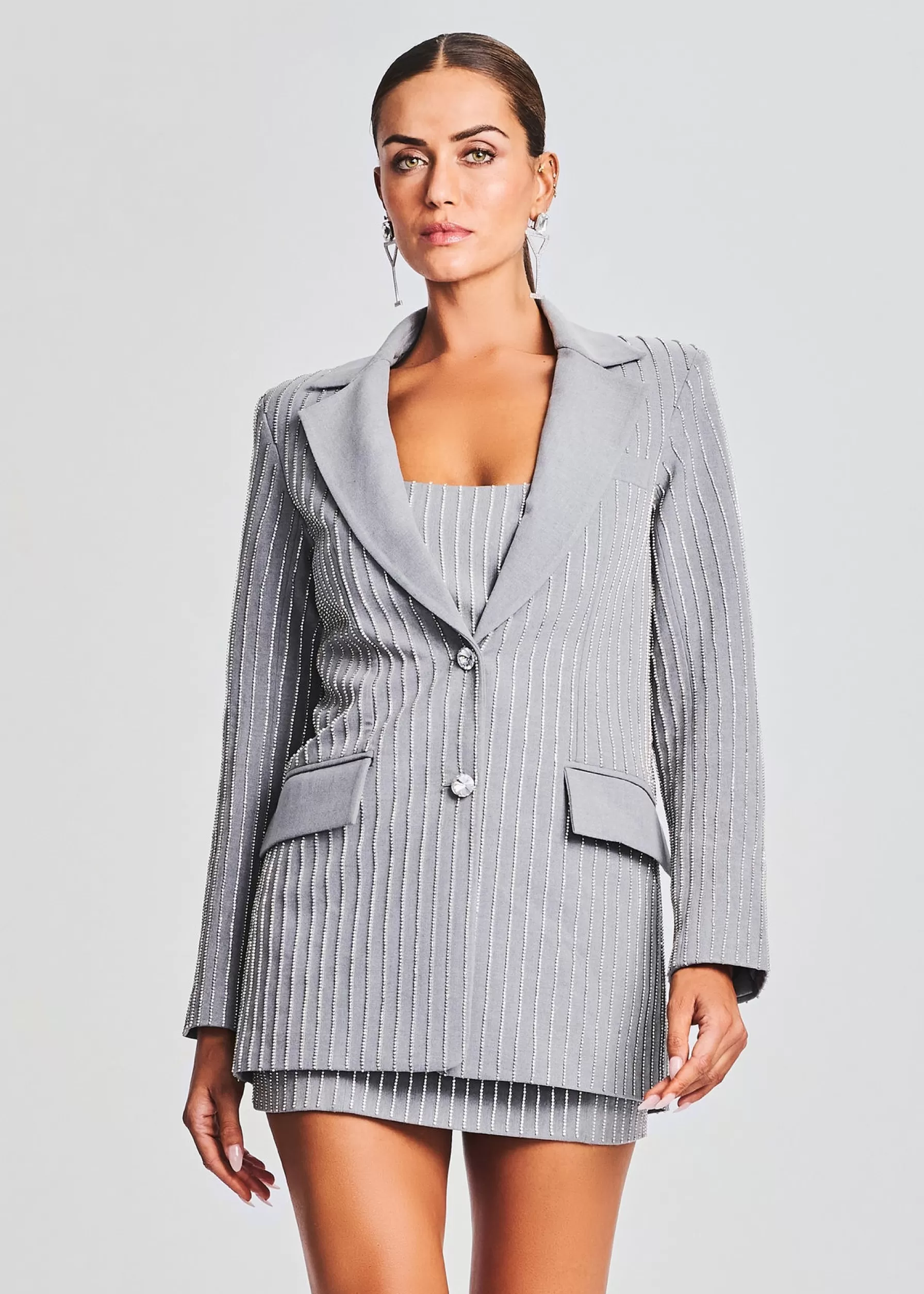 Retrofete Enid Embellished Blazer Gray Hot