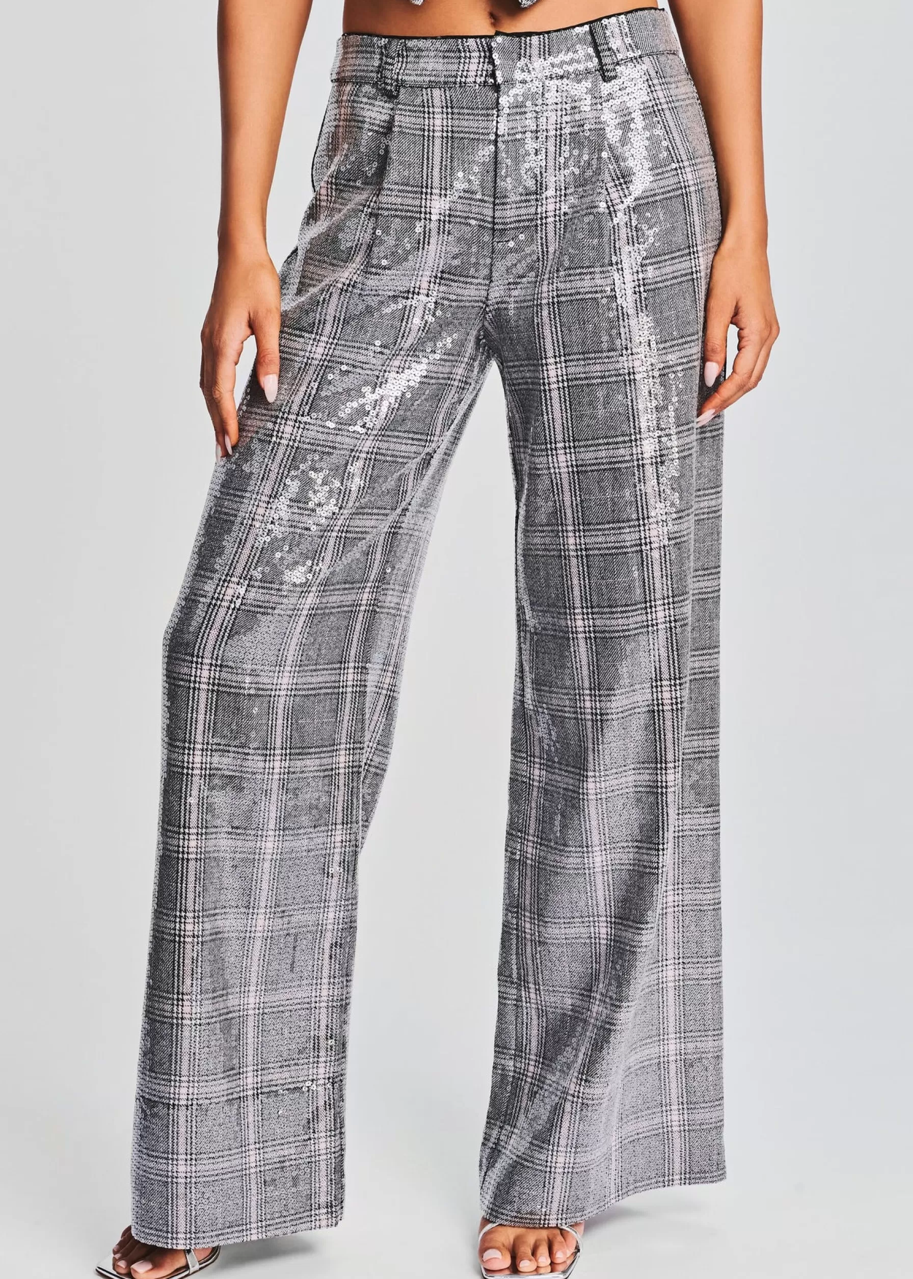 Retrofete Fleur Sequin Pant Grey Plaid Online