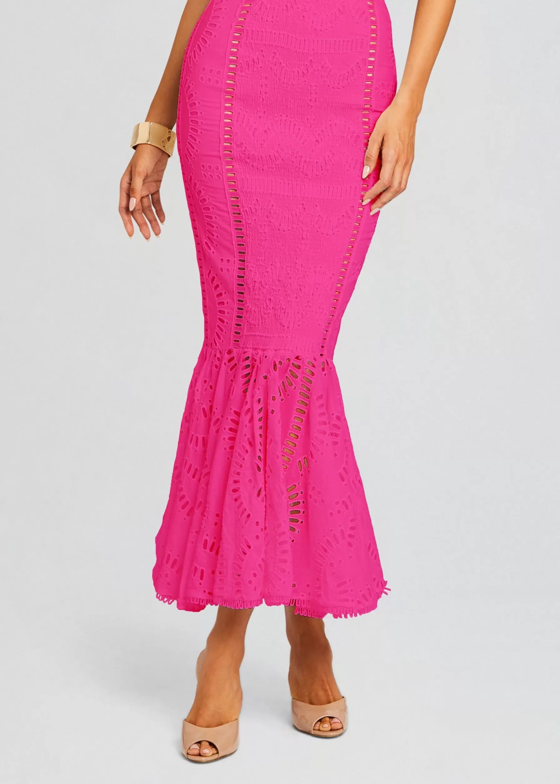 Retrofete Fray Long Skirt Hot Pink Best Sale