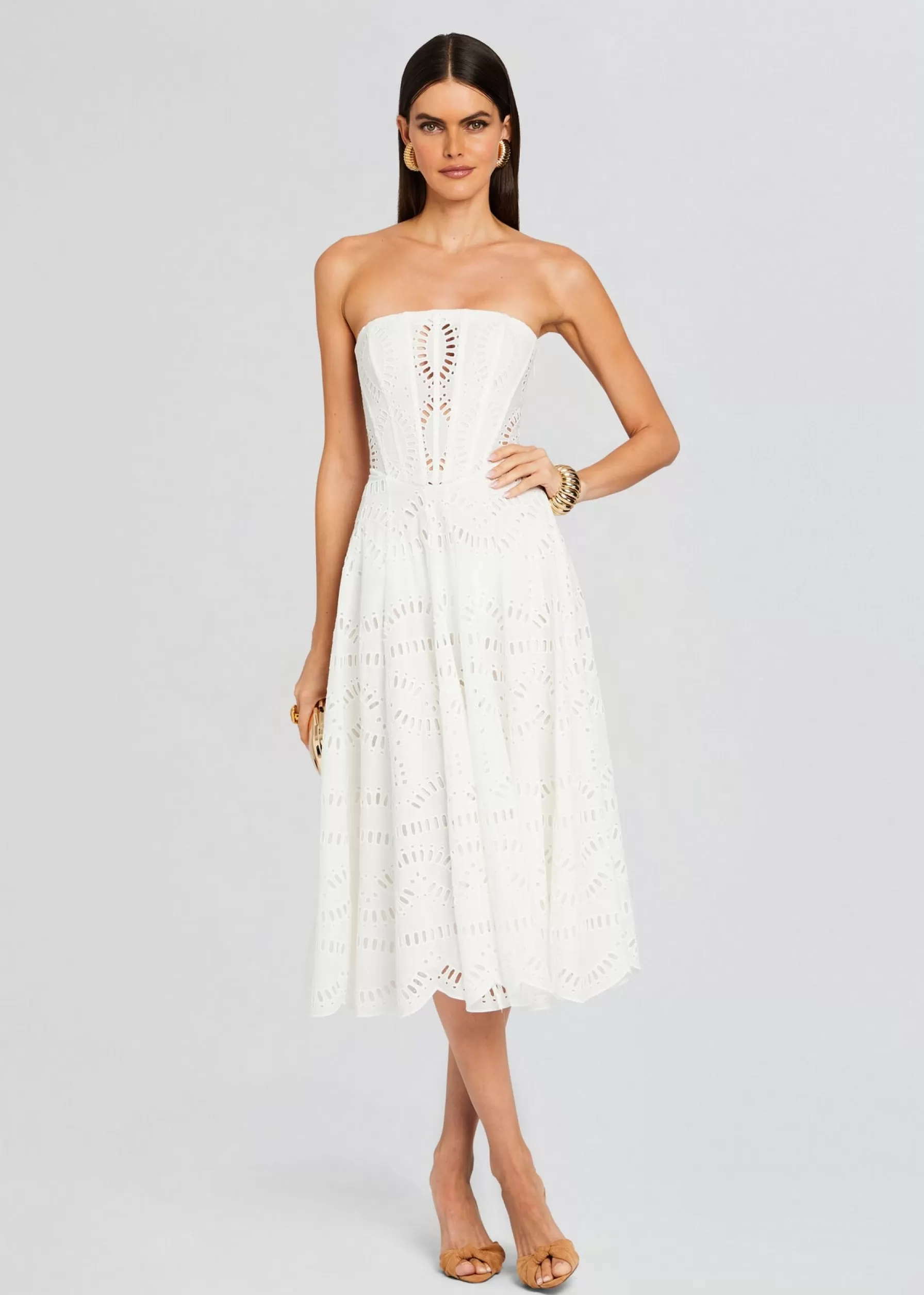 Retrofete Galik Midi Dress White Samoa New