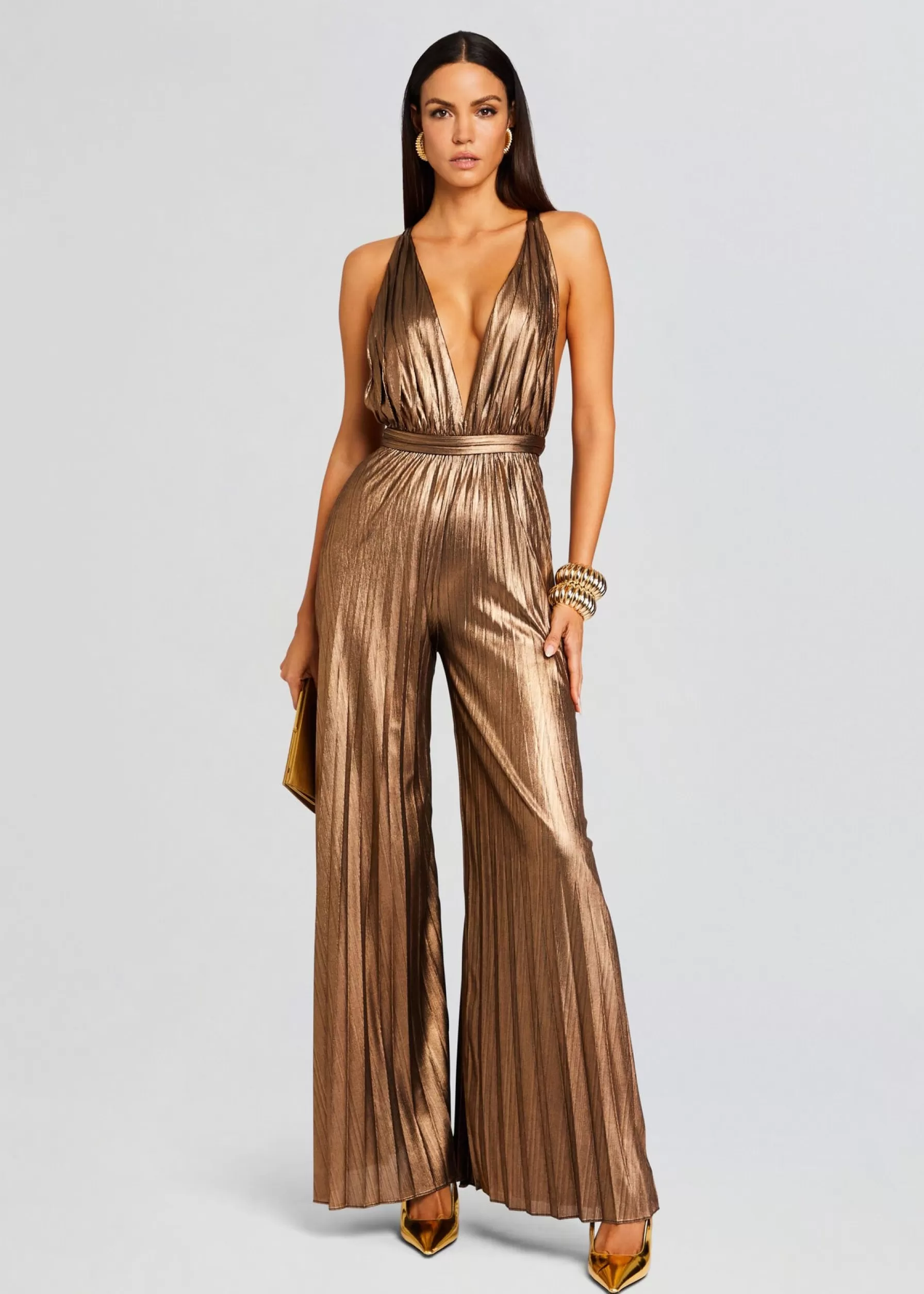 Retrofete Graciane Jumpsuit Metallic Bronze New