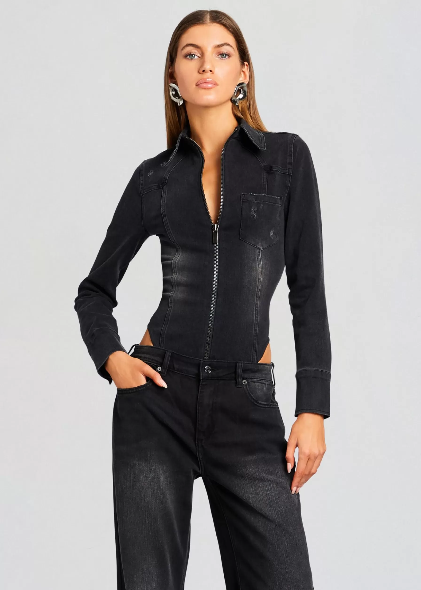 Retrofete Helena Denim Bodysuit Midnight Terry Online