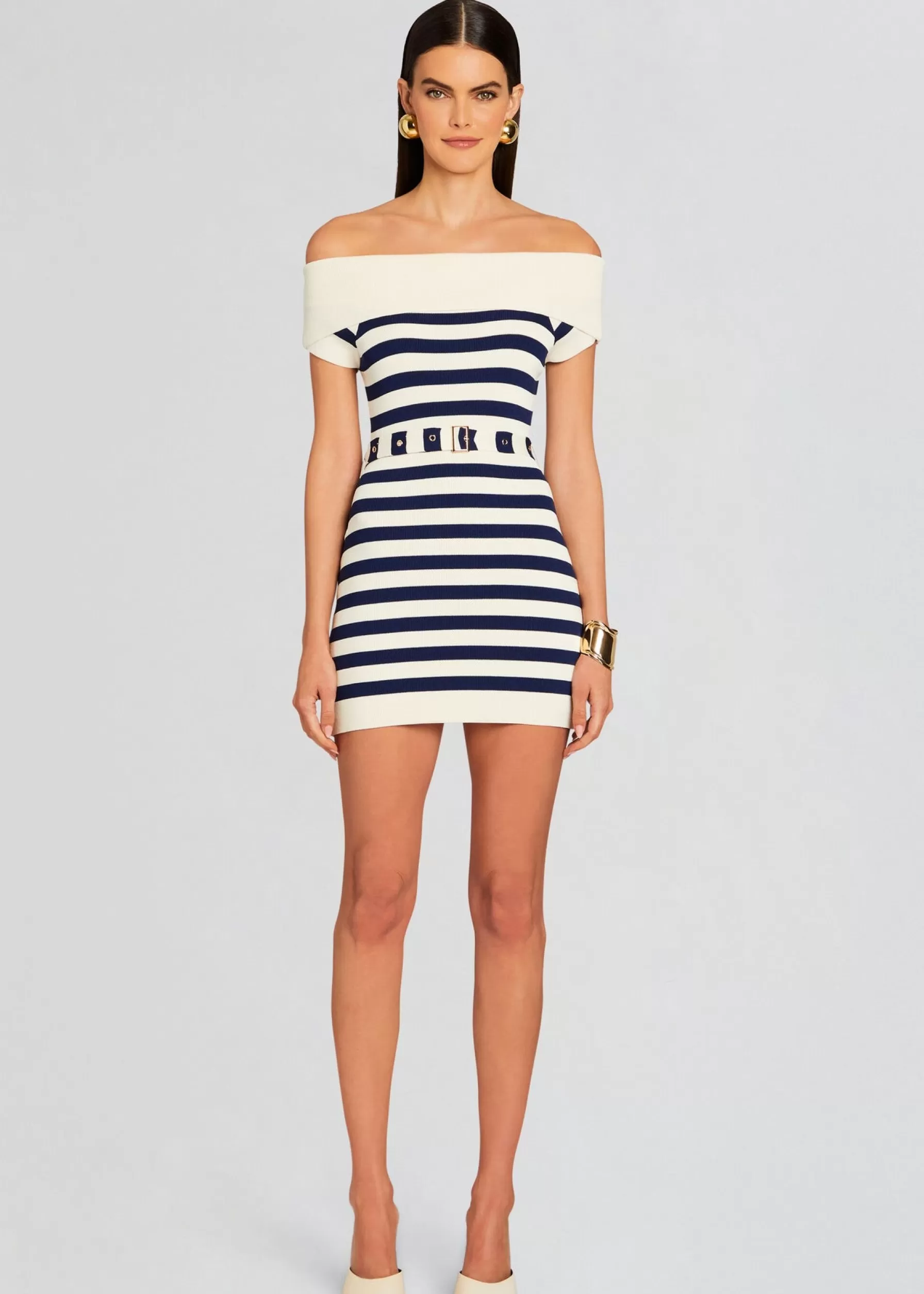 Retrofete Hull Knit Dress Cream/ Navy Shop