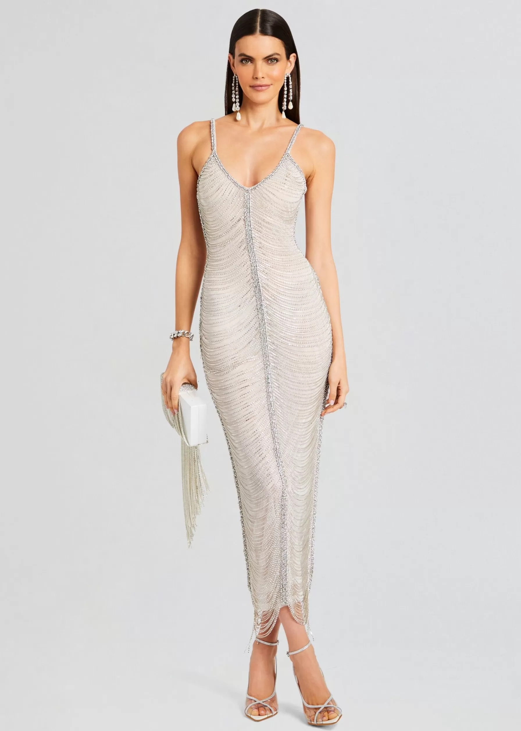 Retrofete Irina Maxi Dress White/Silver Best