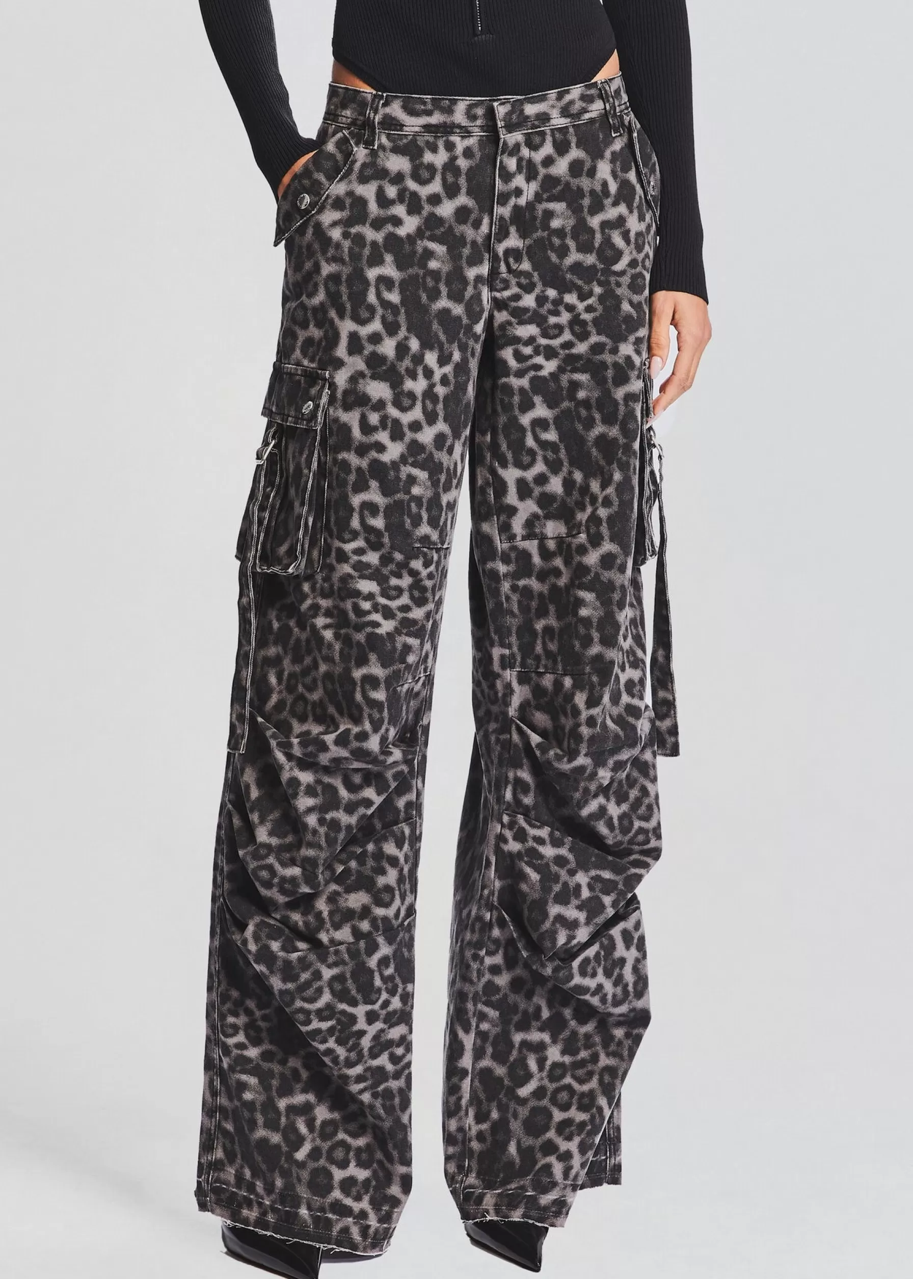 Retrofete Jane Cargo Pant Grey Leopard Discount