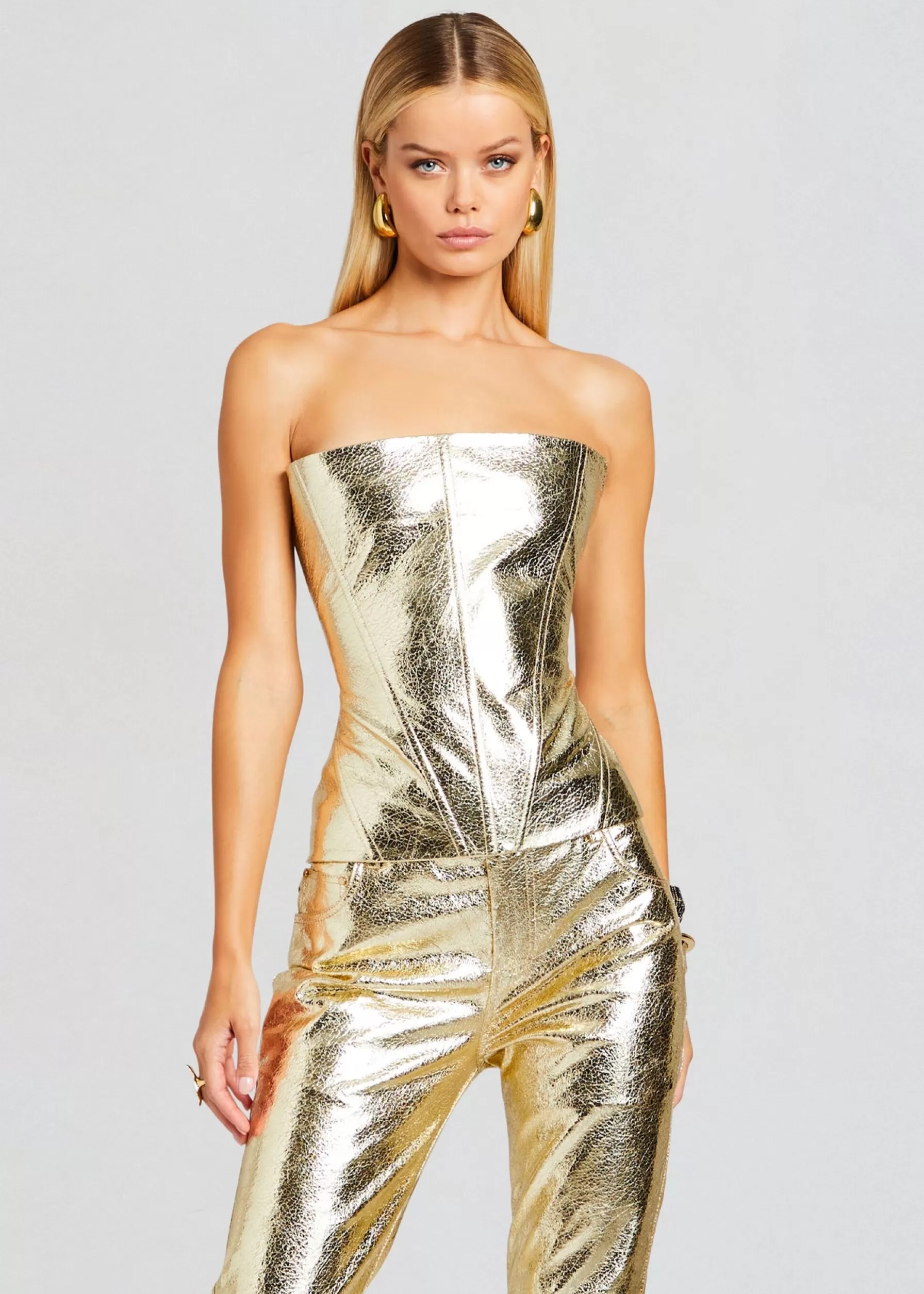 Retrofete Jenesis Leather Top Gold Discount