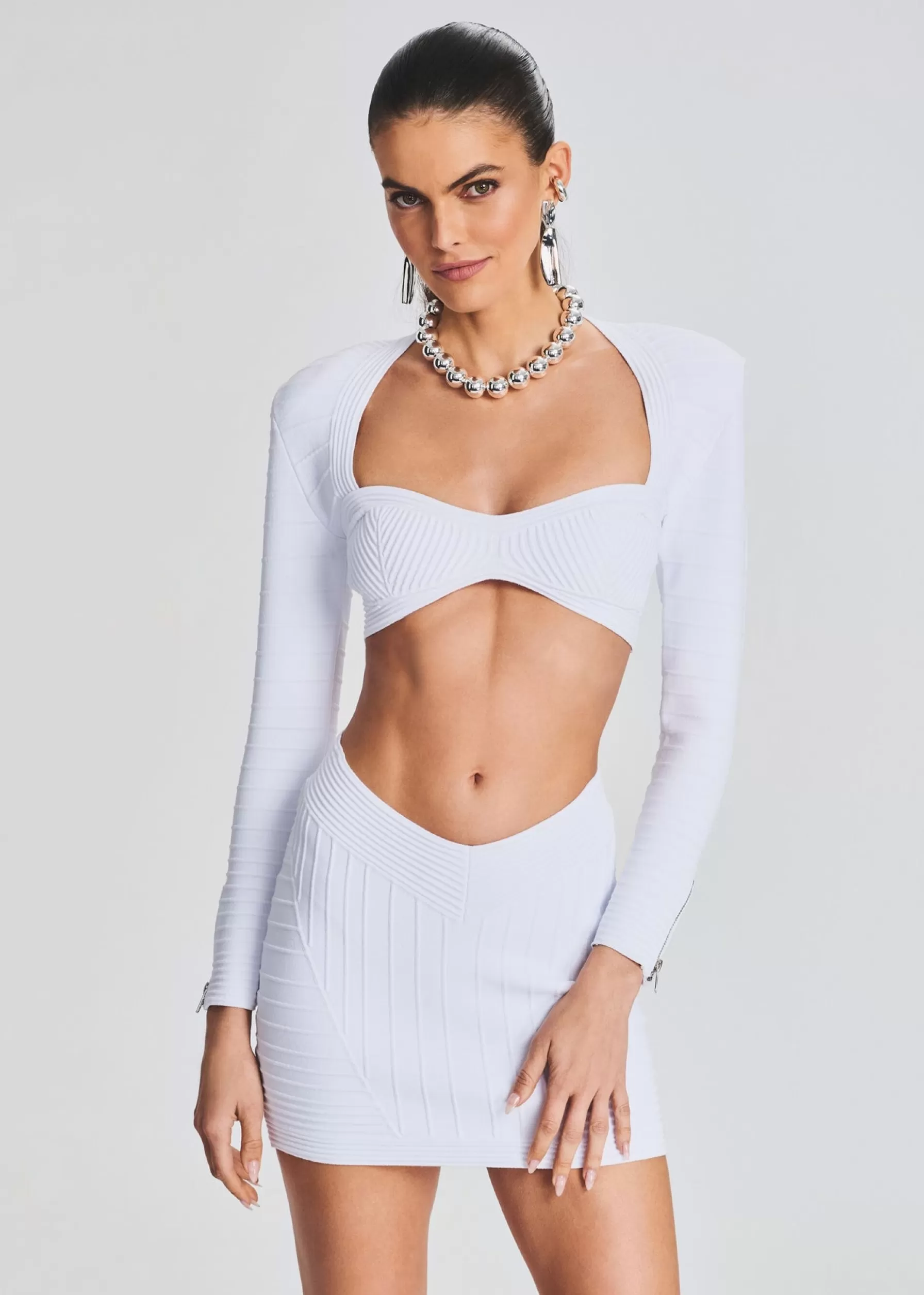 Retrofete Jovanna Bandage Knit Top White Clearance