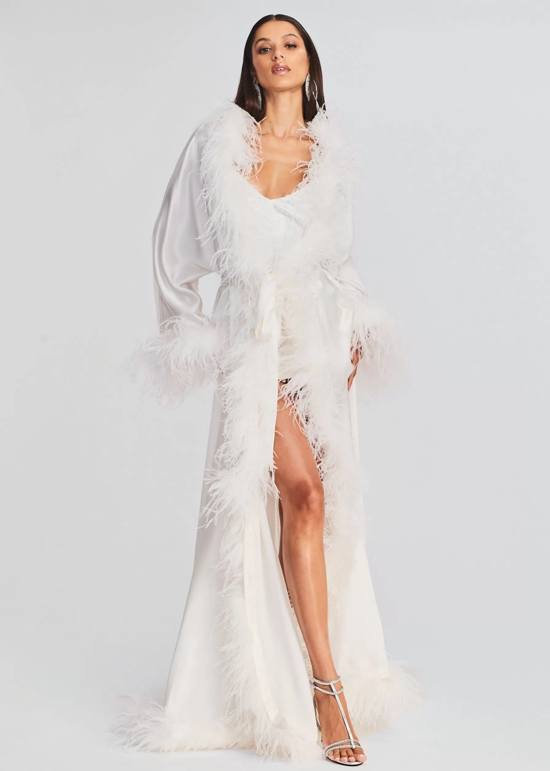 Retrofete Juno Feather Robe White Outlet