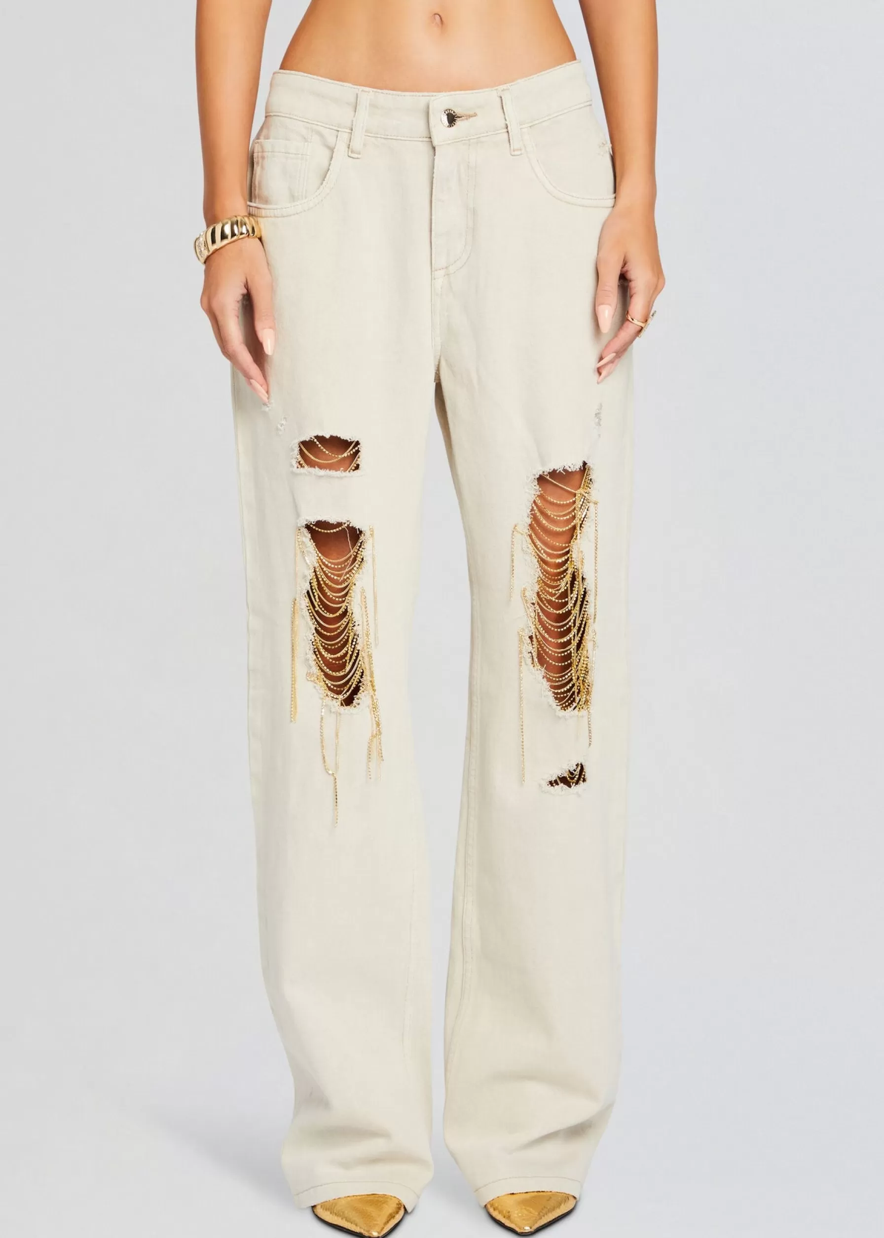 Retrofete Kailee Pant White/Gold Fashion